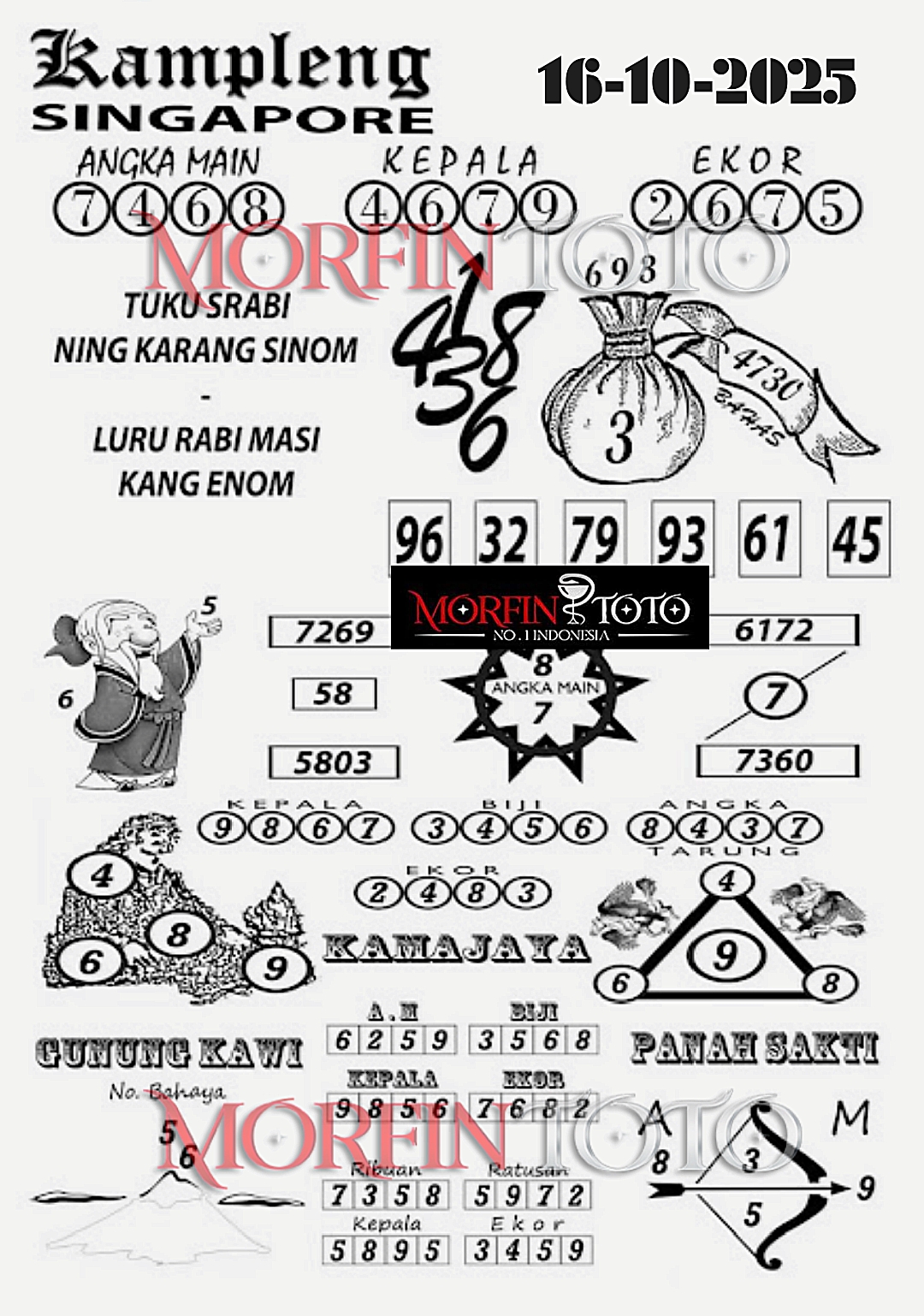 SYAIR TOGEL KAMPLENG SINGAPORE 16 OKTOBER 2025