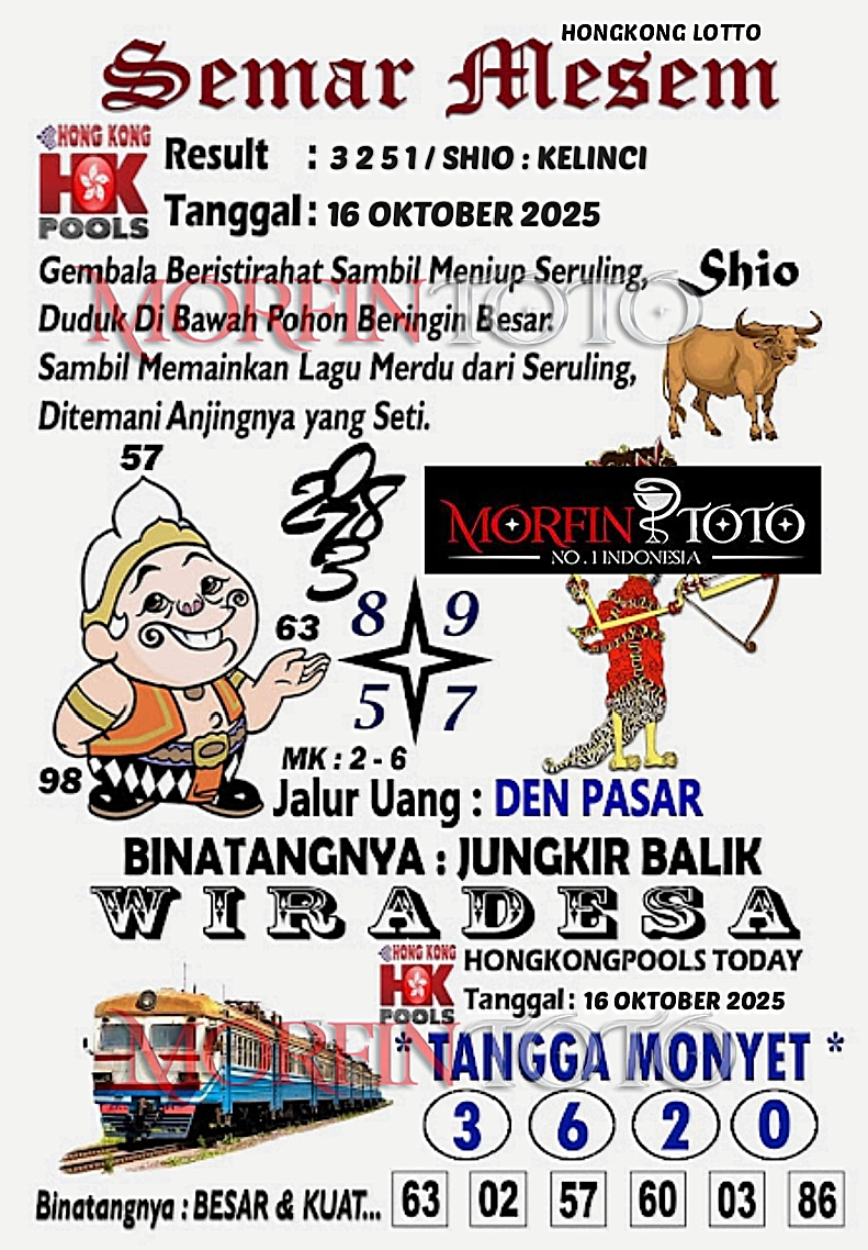 SYAIR TOGEL SEMAR MESEM  HONGKONG LOTTO 16 OKTOBER 2025