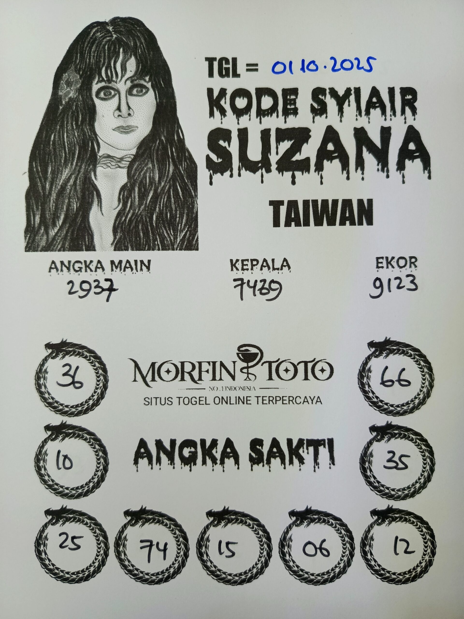 SYAIR TOGEL SUZANA  TAIWAN 01 OKTOBER 2025