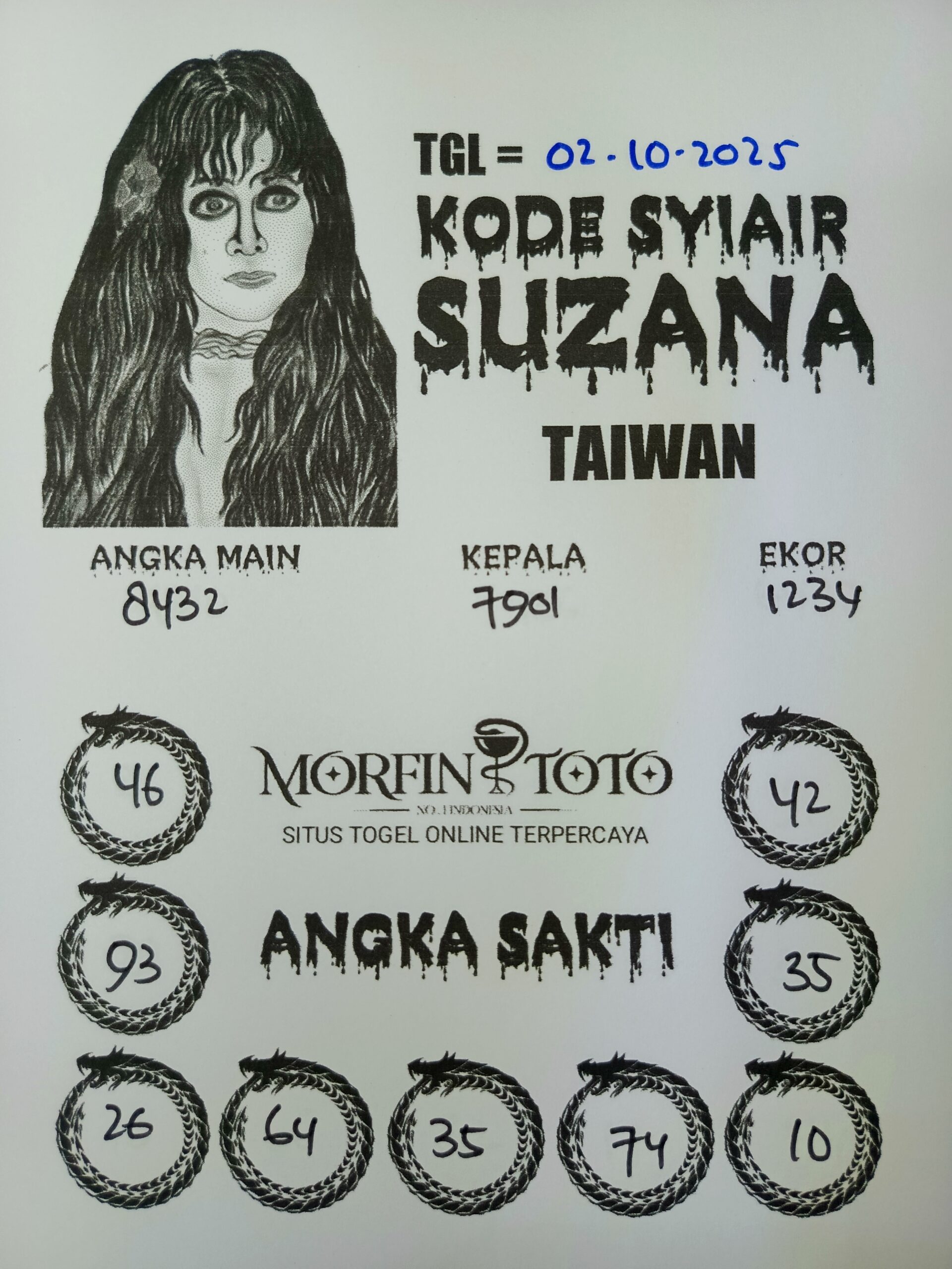 SYAIR TOGEL SUZANA  TAIWAN 02 OKTOBER 2025
