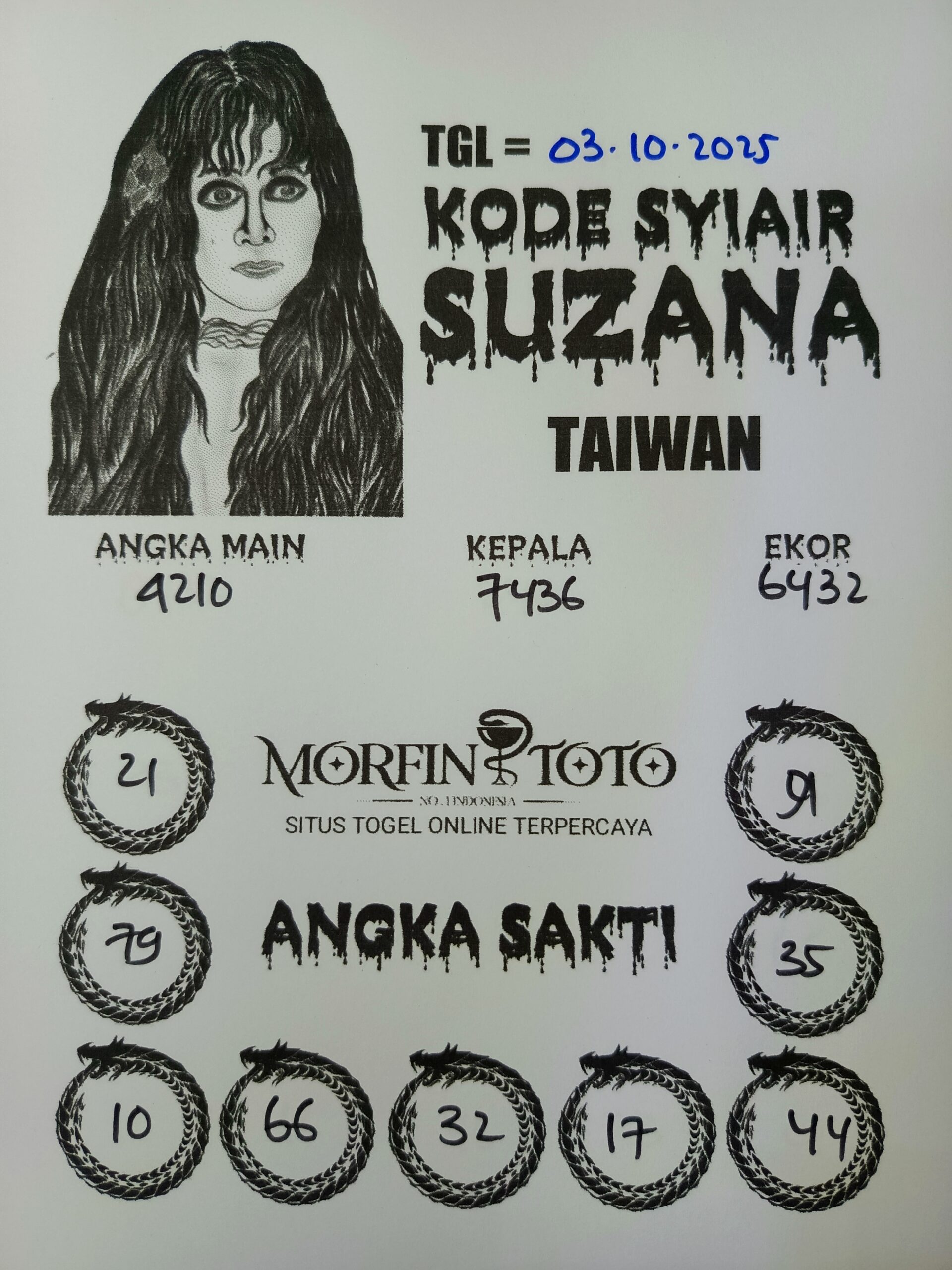 SYAIR TOGEL SUZANA  TAIWAN 03 OKTOBER 2035