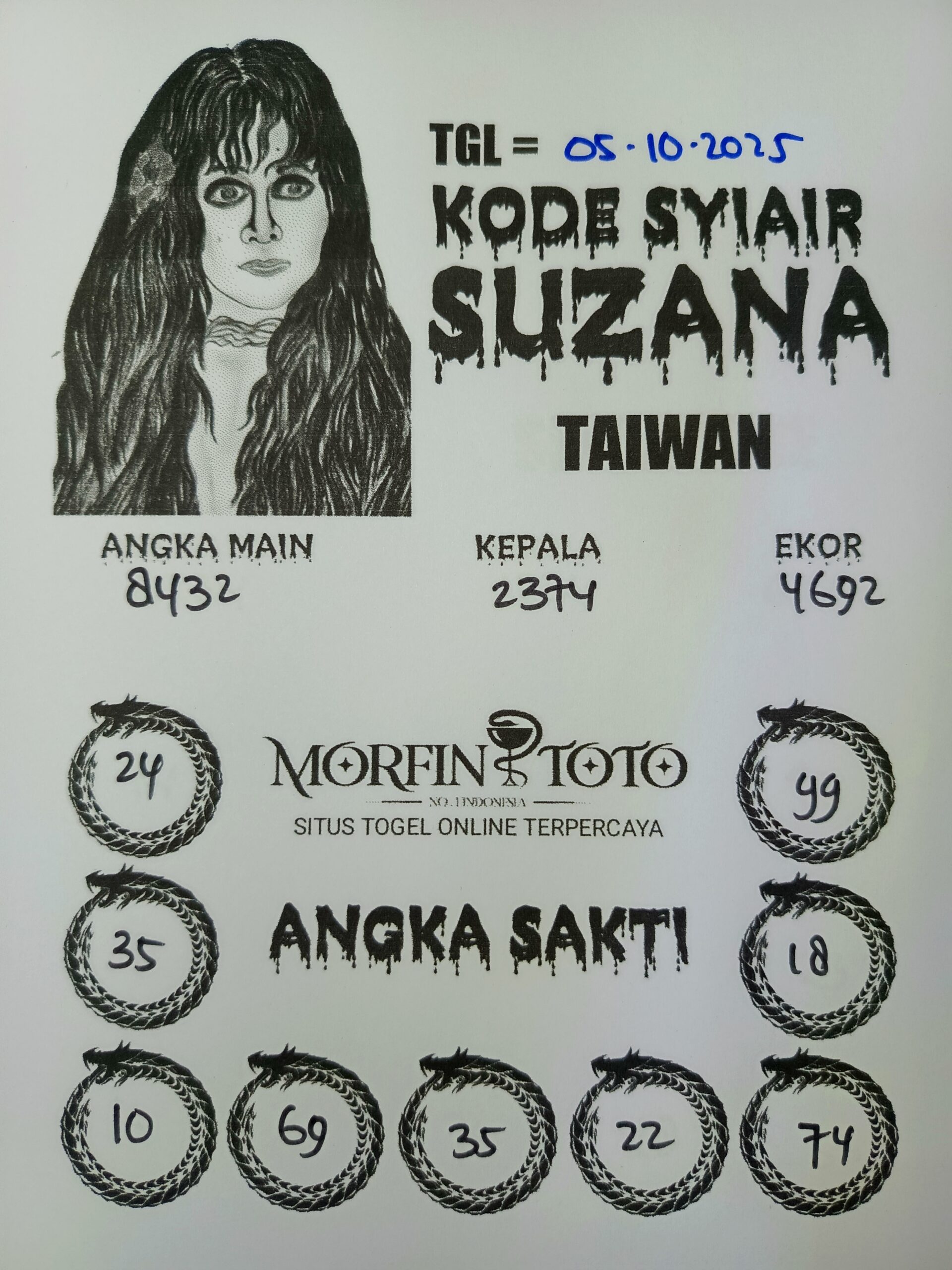 SYAIR TOGEL SUZANA  TAIWAN 05 OKTOBER 2025