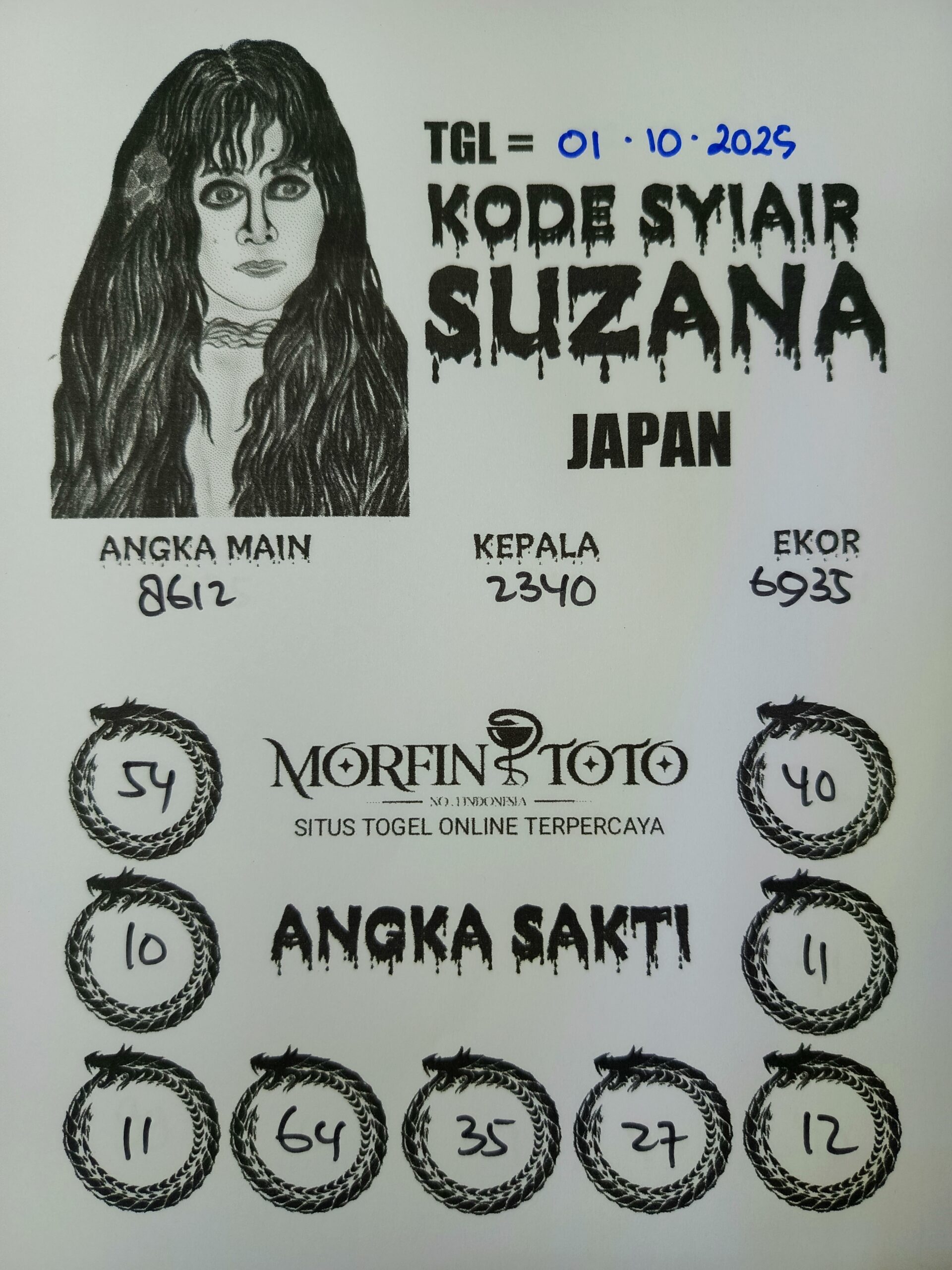 SYAIR TOGEL SUZANA  JAPAN  01 OKTOBER 2025