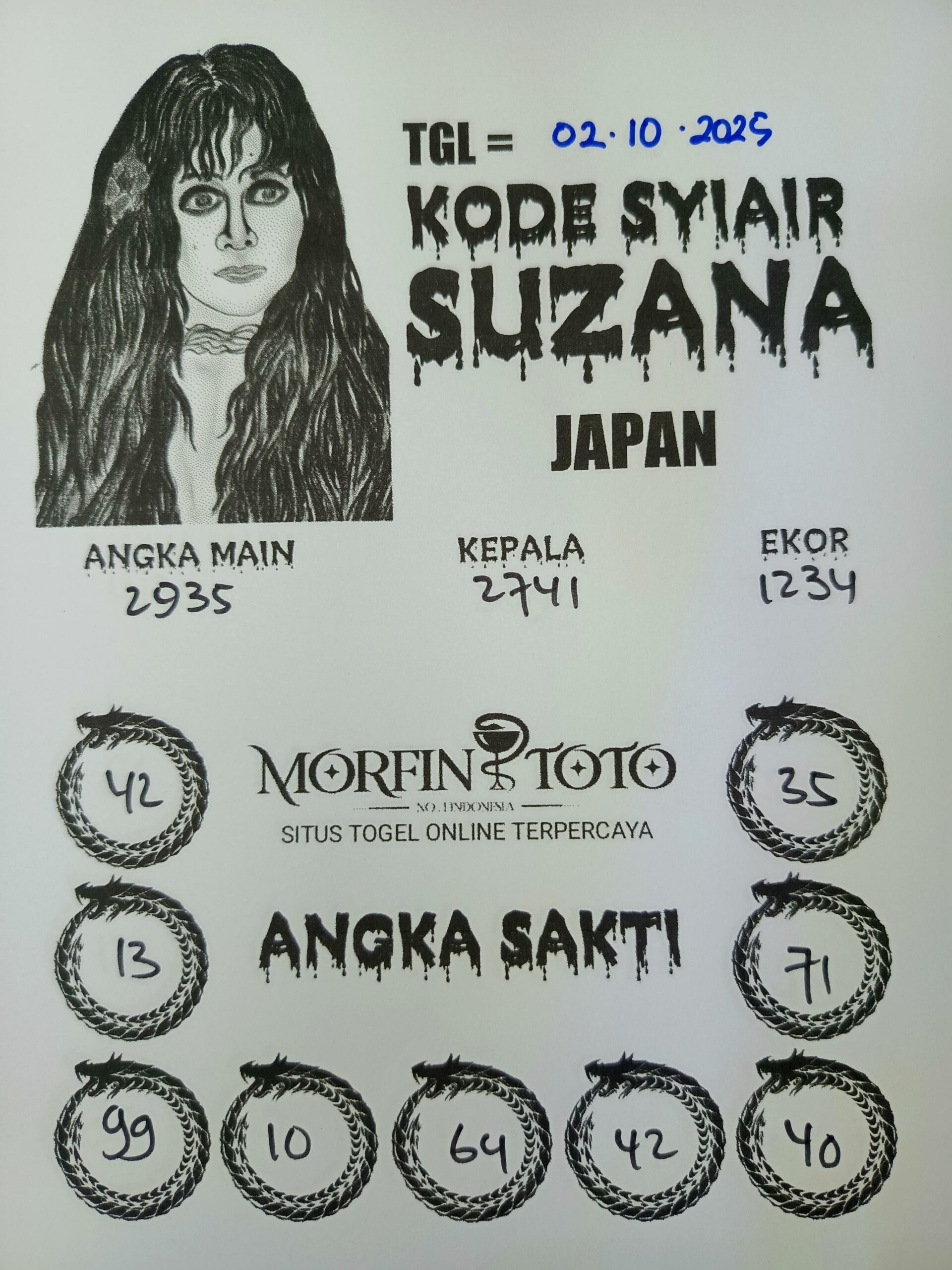 SYAIR TOGEL SUZANA  JAPAN  02 OKTOBER 2025