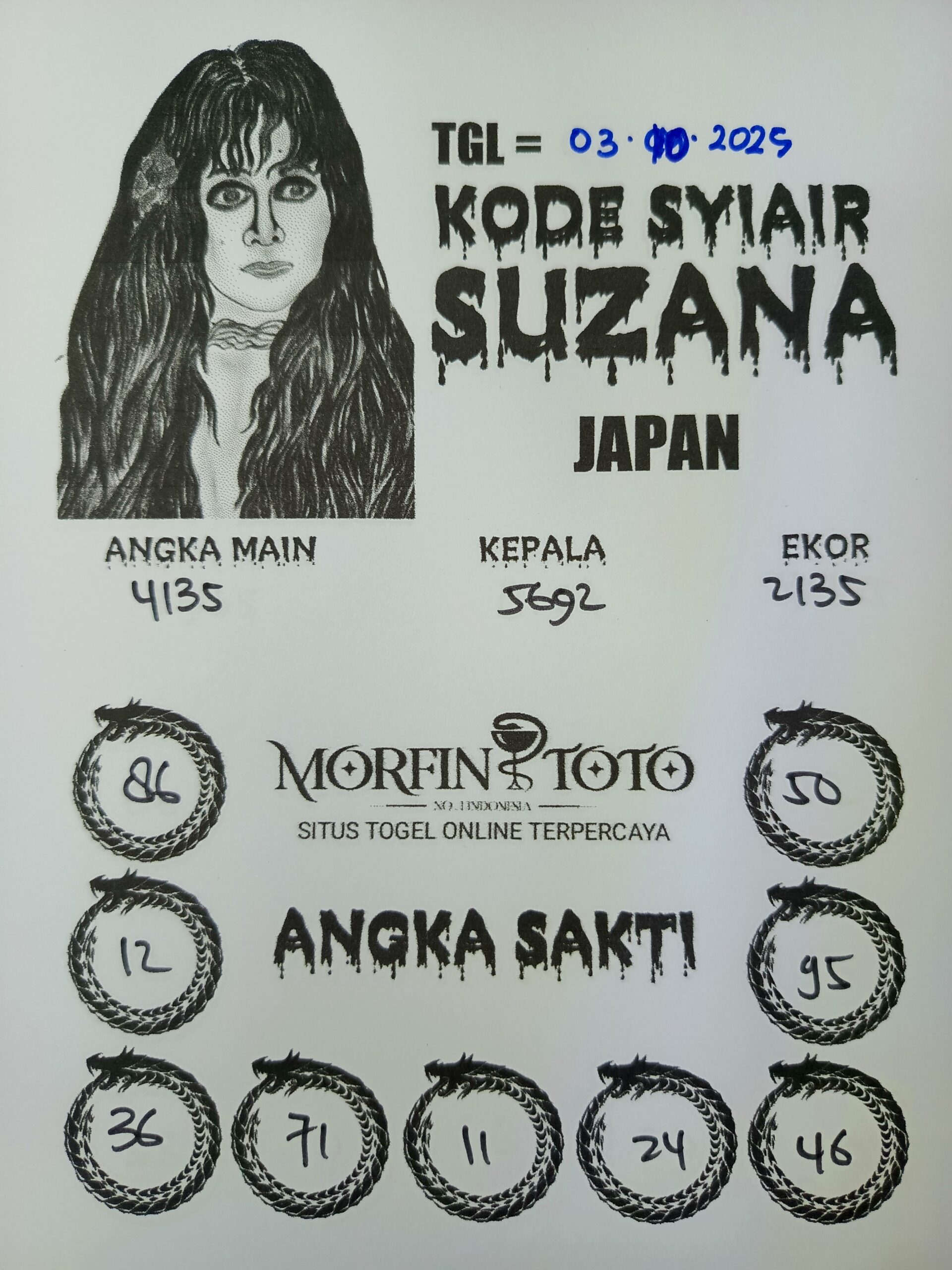 SYAIR TOGEL SUZANA  JAPAN  03 OKTOBER 2035