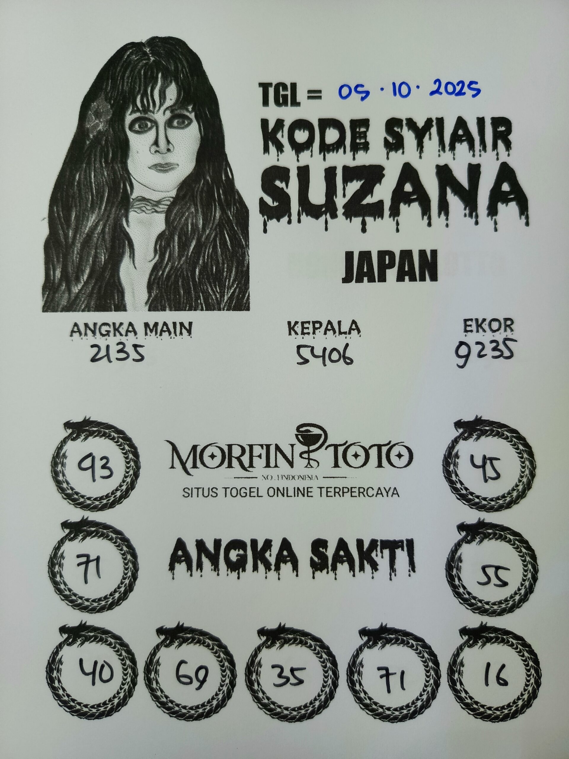 SYAIR TOGEL SUZANA  JAPAN  05 OKTOBER 2025