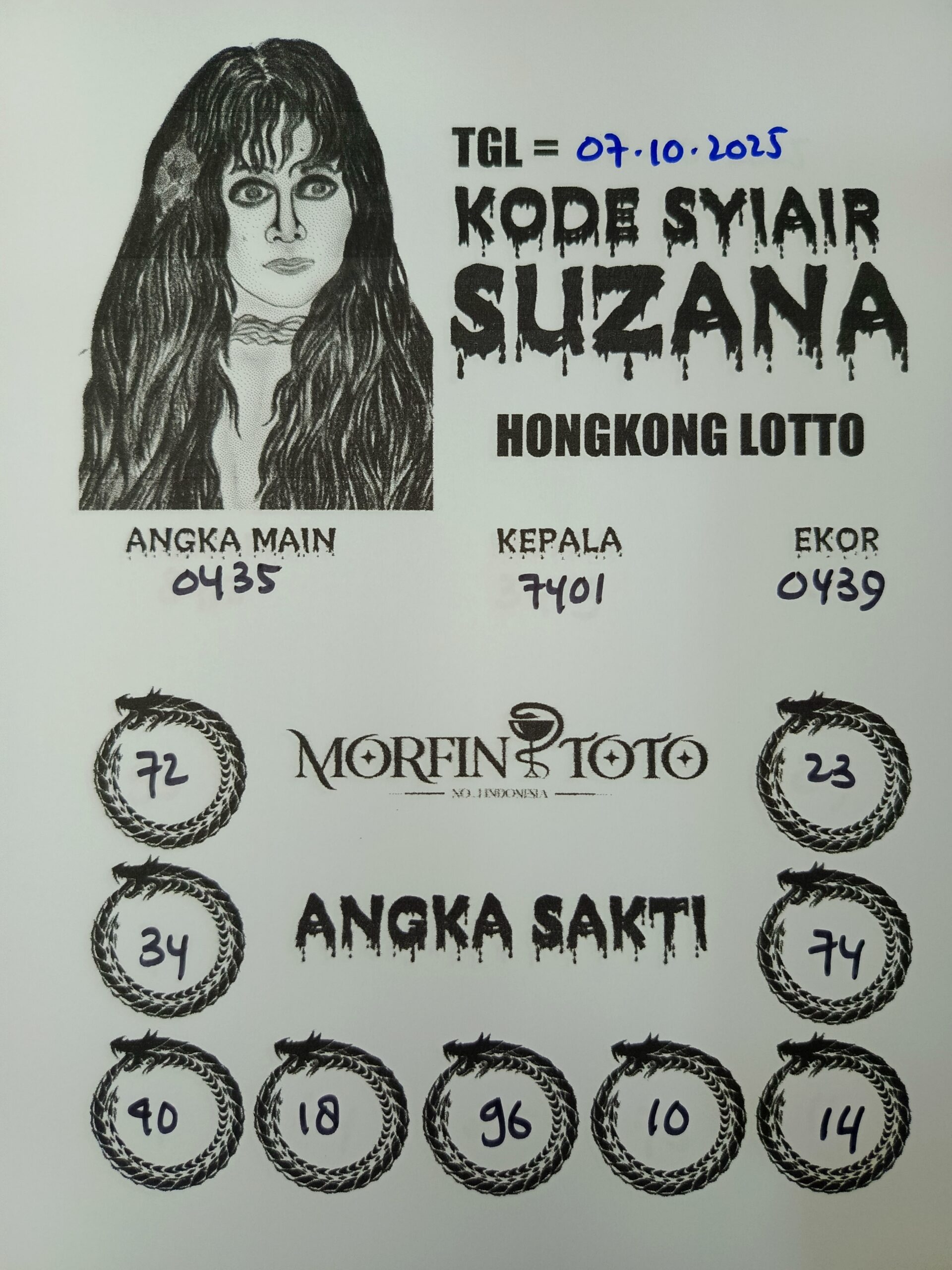 SYAIR TOGEL SUZANA  HONGKONG LOTTO 07 OKTOBER 2025