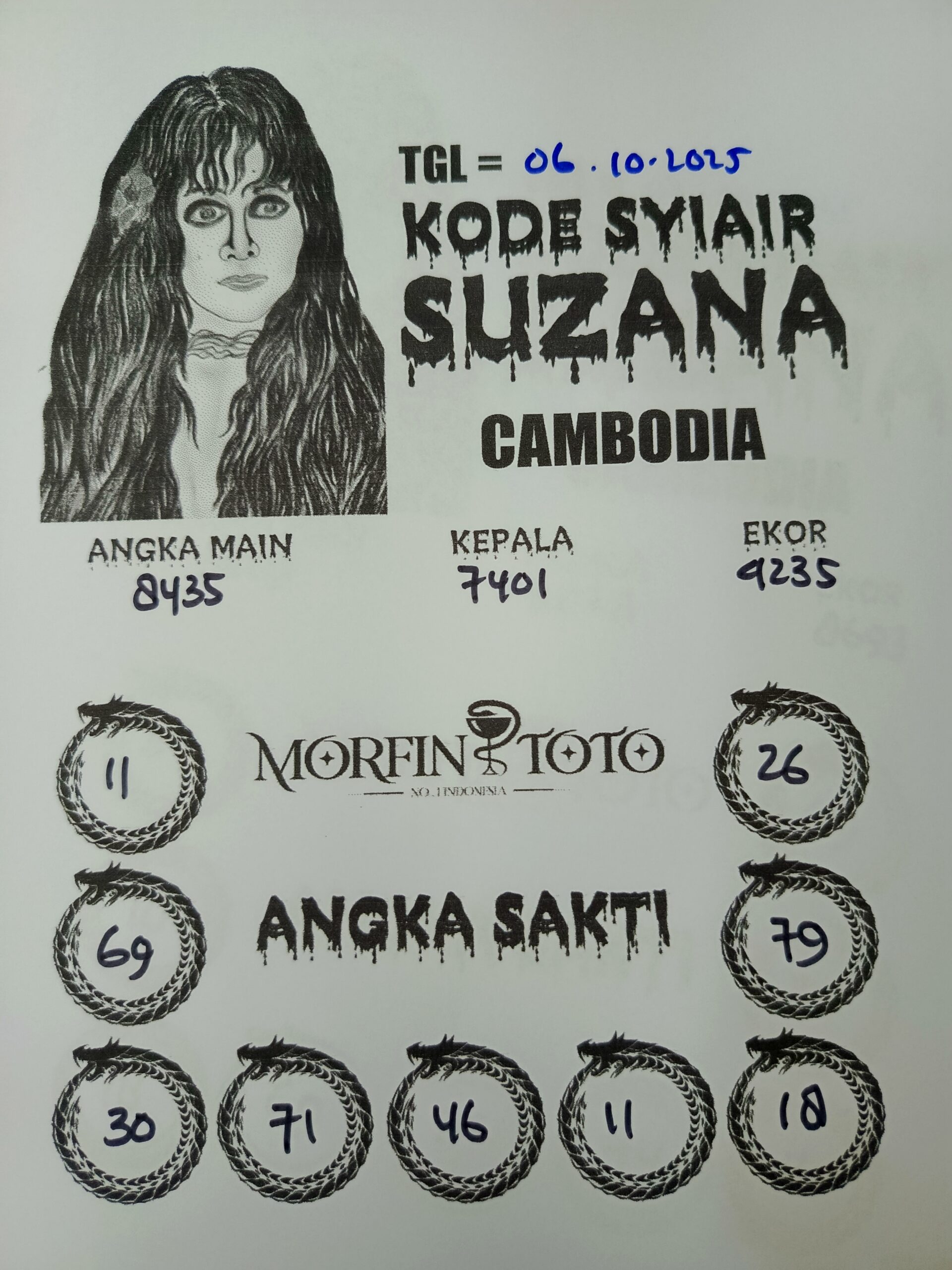 SYAIR TOGEL SUZANA  CAMBODIA 06 OKTOBER 2025
