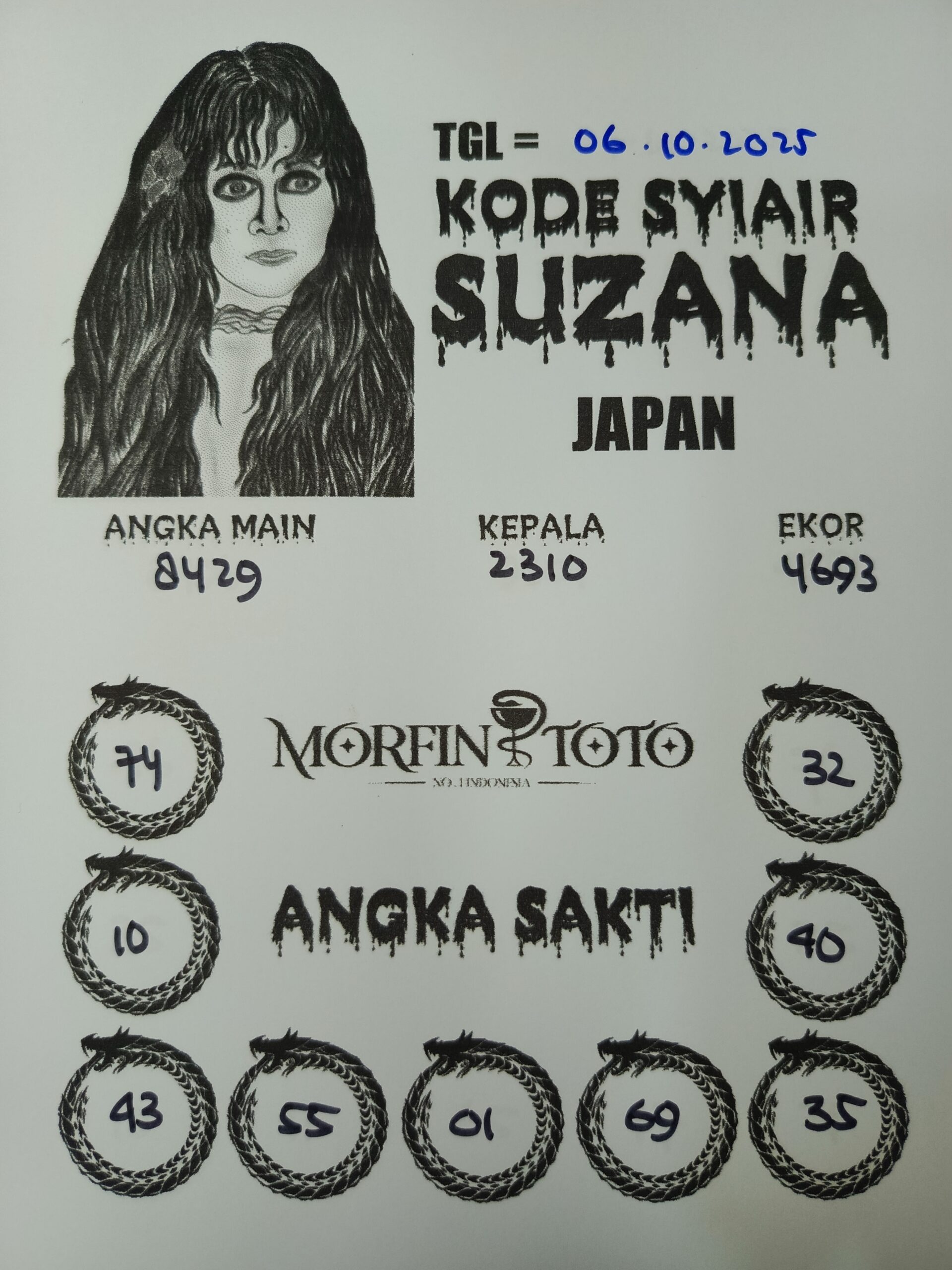 SYAIR TOGEL SUZANA  JAPAN  06 OKTOBER 2025