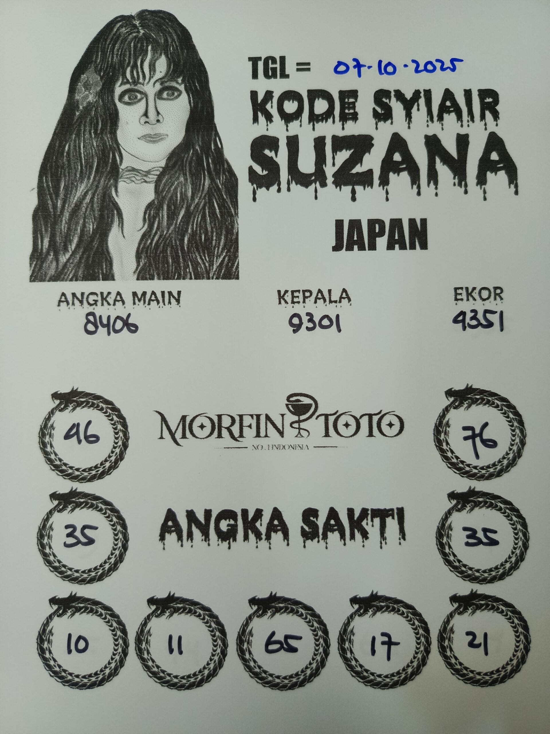 SYAIR TOGEL SUZANA  JAPAN  07 OKTOBER 2025