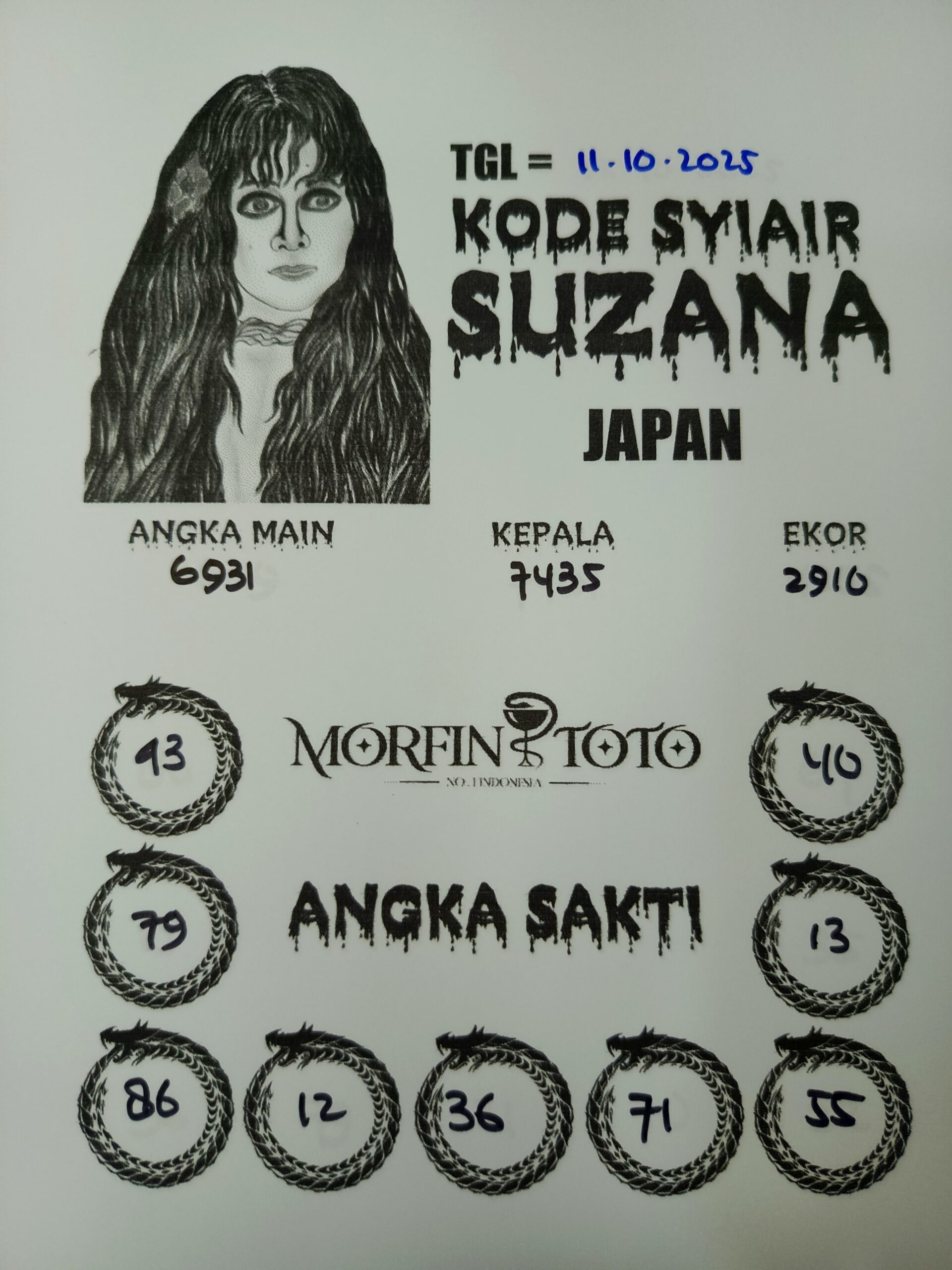 SYAIR TOGEL SUZANA  JAPAN  11 OKTOBER 2025