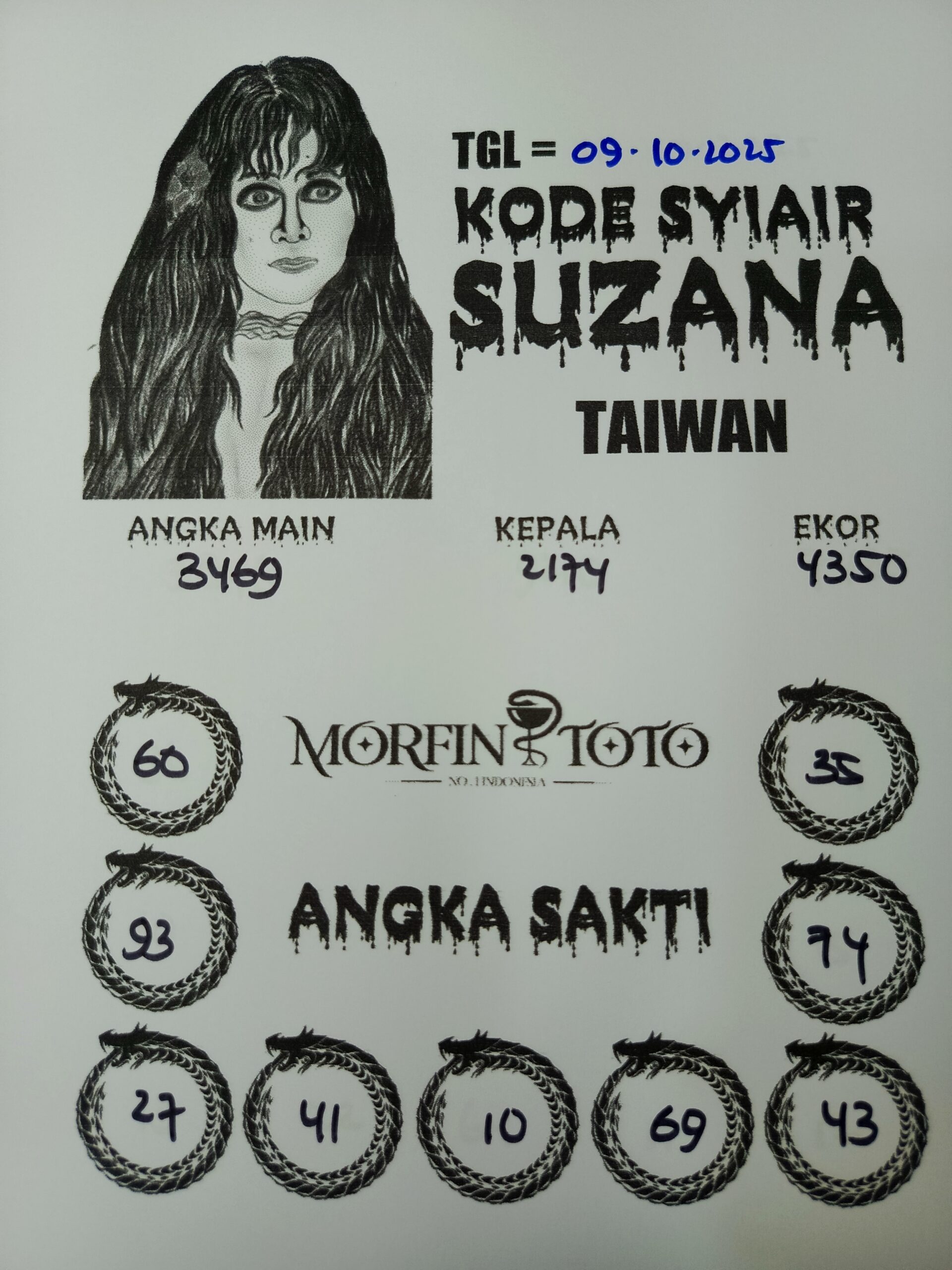 SYAIR TOGEL SUZANA TAIWAN 09 OKTOBER 2025