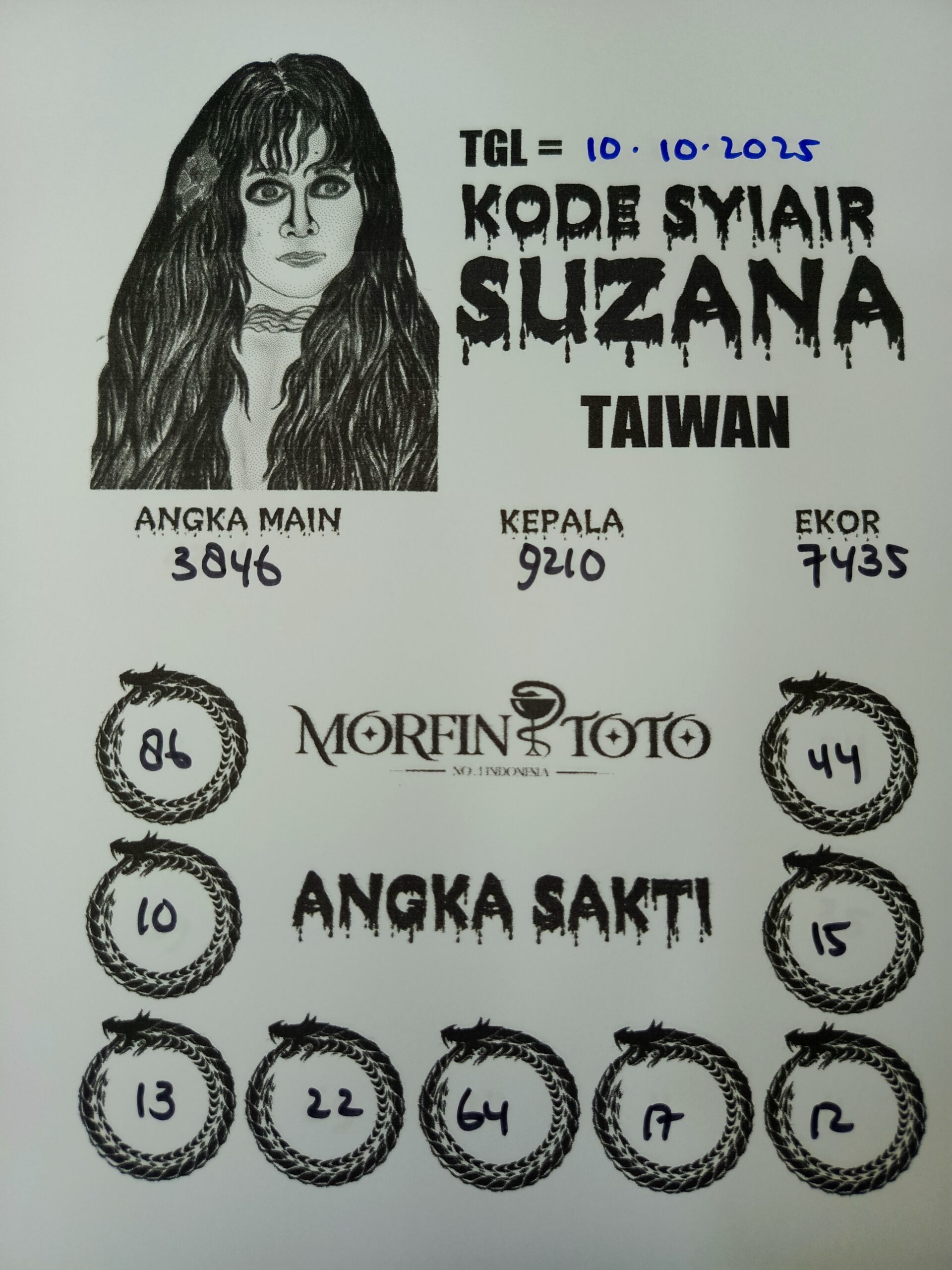 SYAIR TOGEL SUZANA TAIWAN 10 OKTOBER 2025