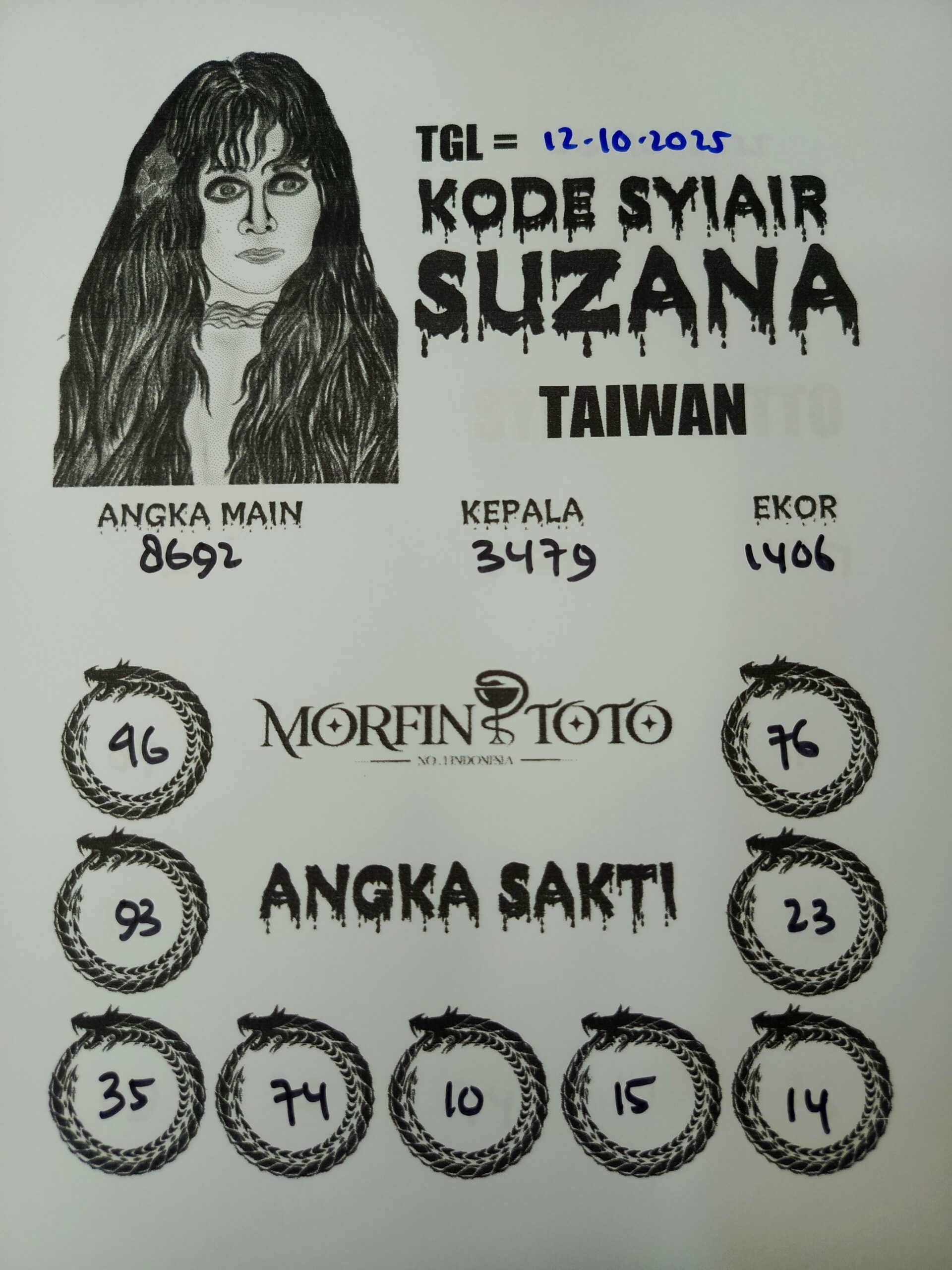 SYAIR TOGEL SUZANA  TAIWAN 12 OKTOBER 2025