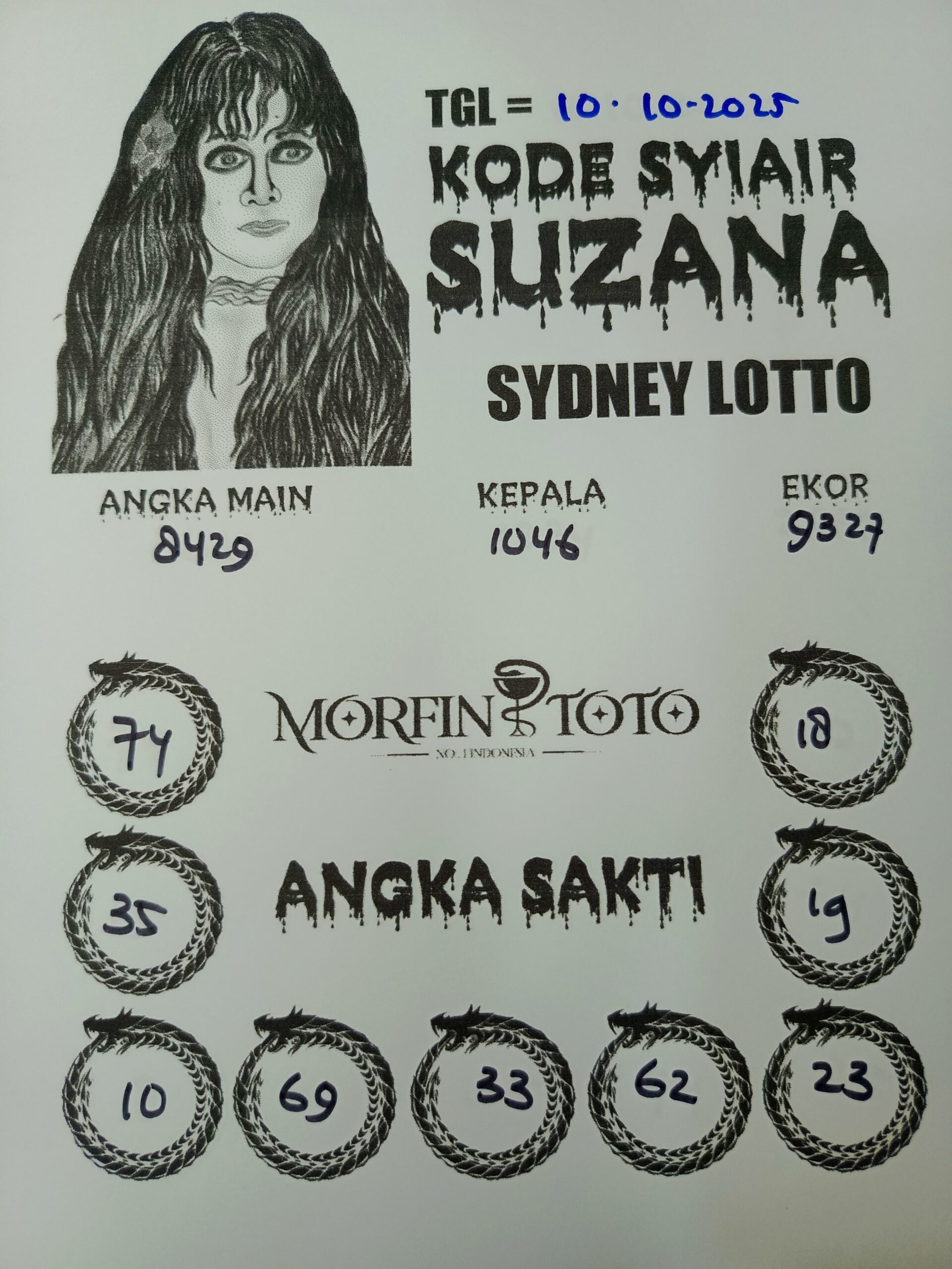 SYAIR TOGEL SUZANA SYDNEY LOTTO 10 OKTOBER 2025