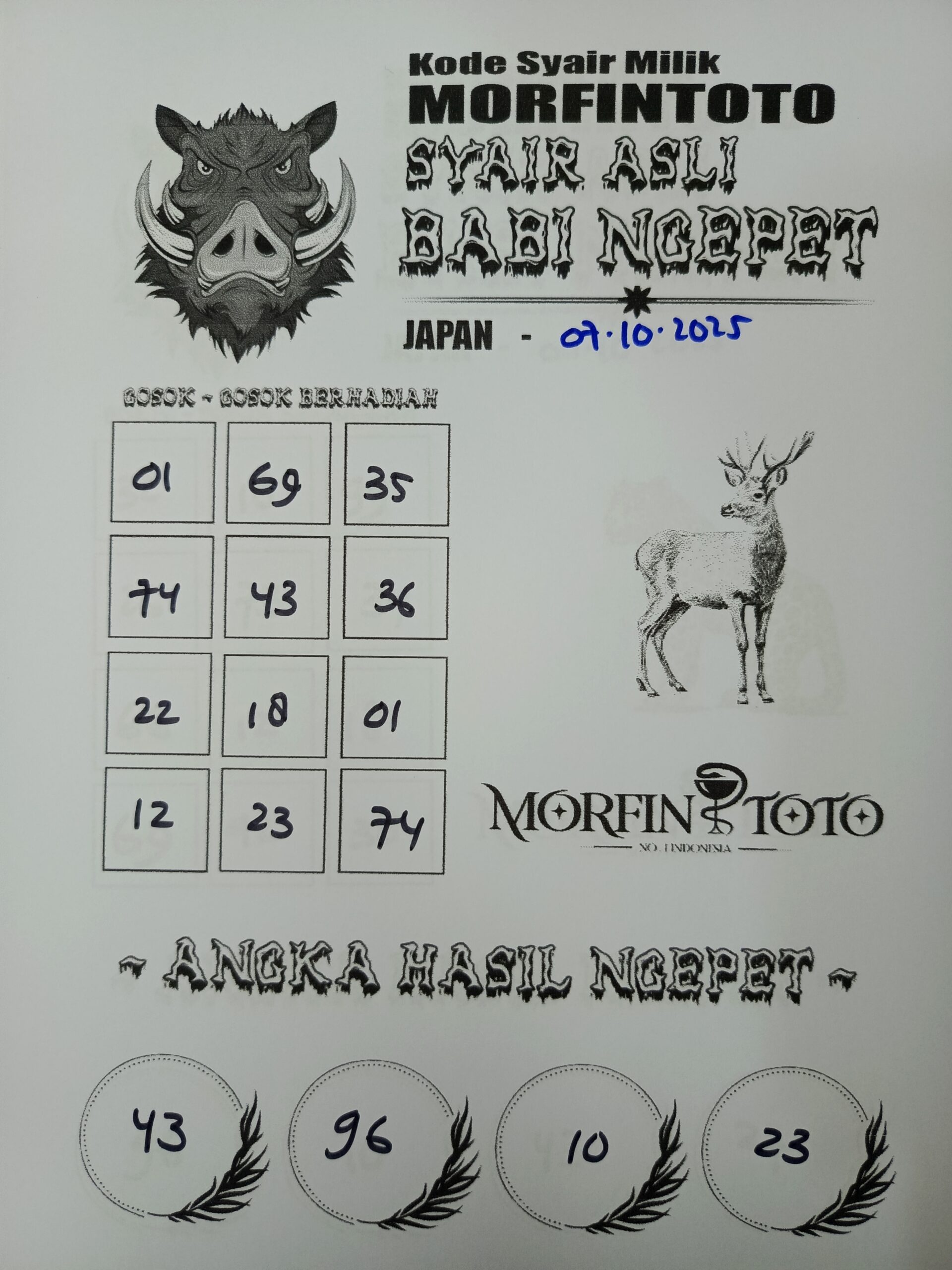 SYAIR TOGEL BABI NGEPET JAPAN  07 OKTOBER 2025