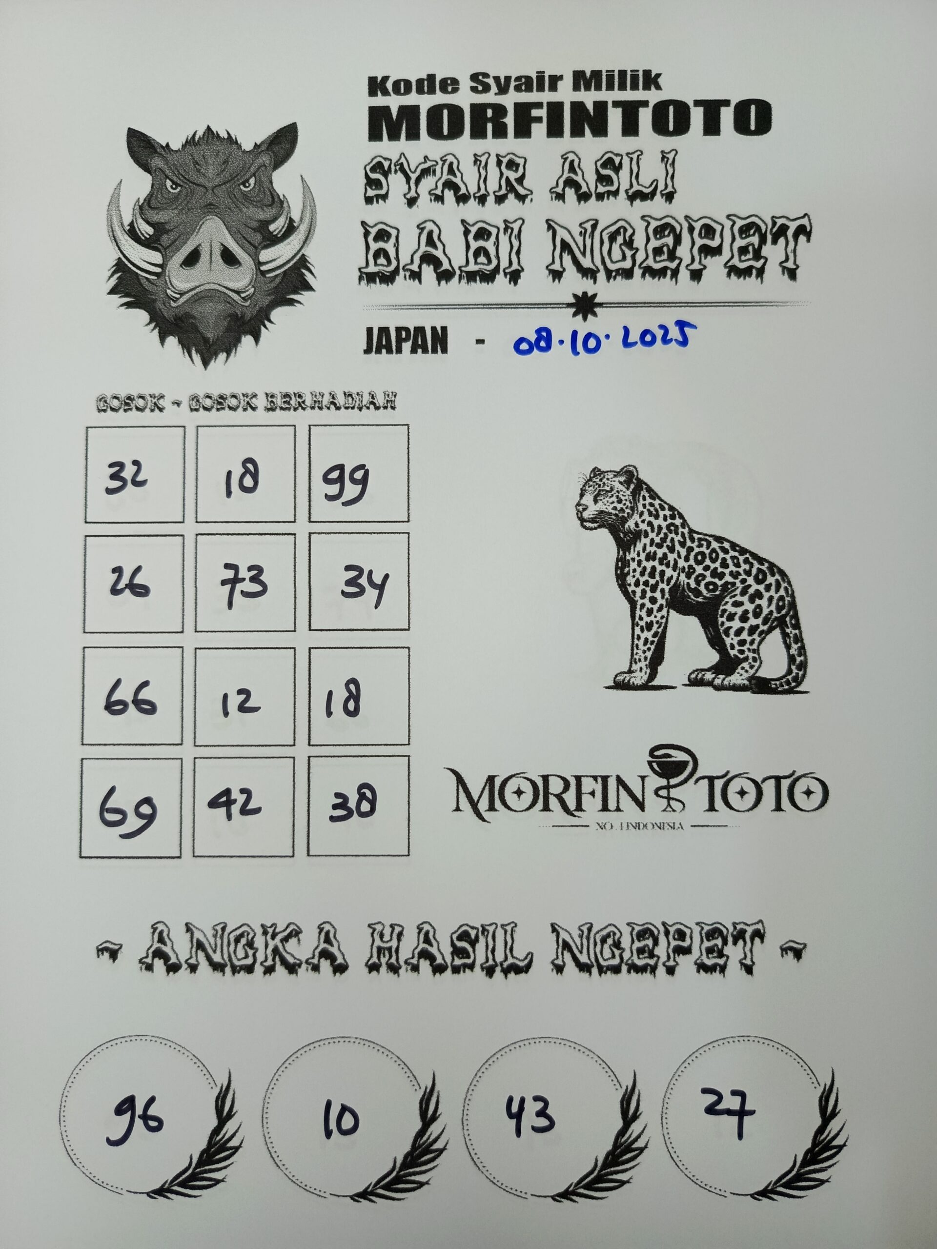 SYAIR TOGEL BABI NGEPET JAPAN  08 OKTOBER 2025