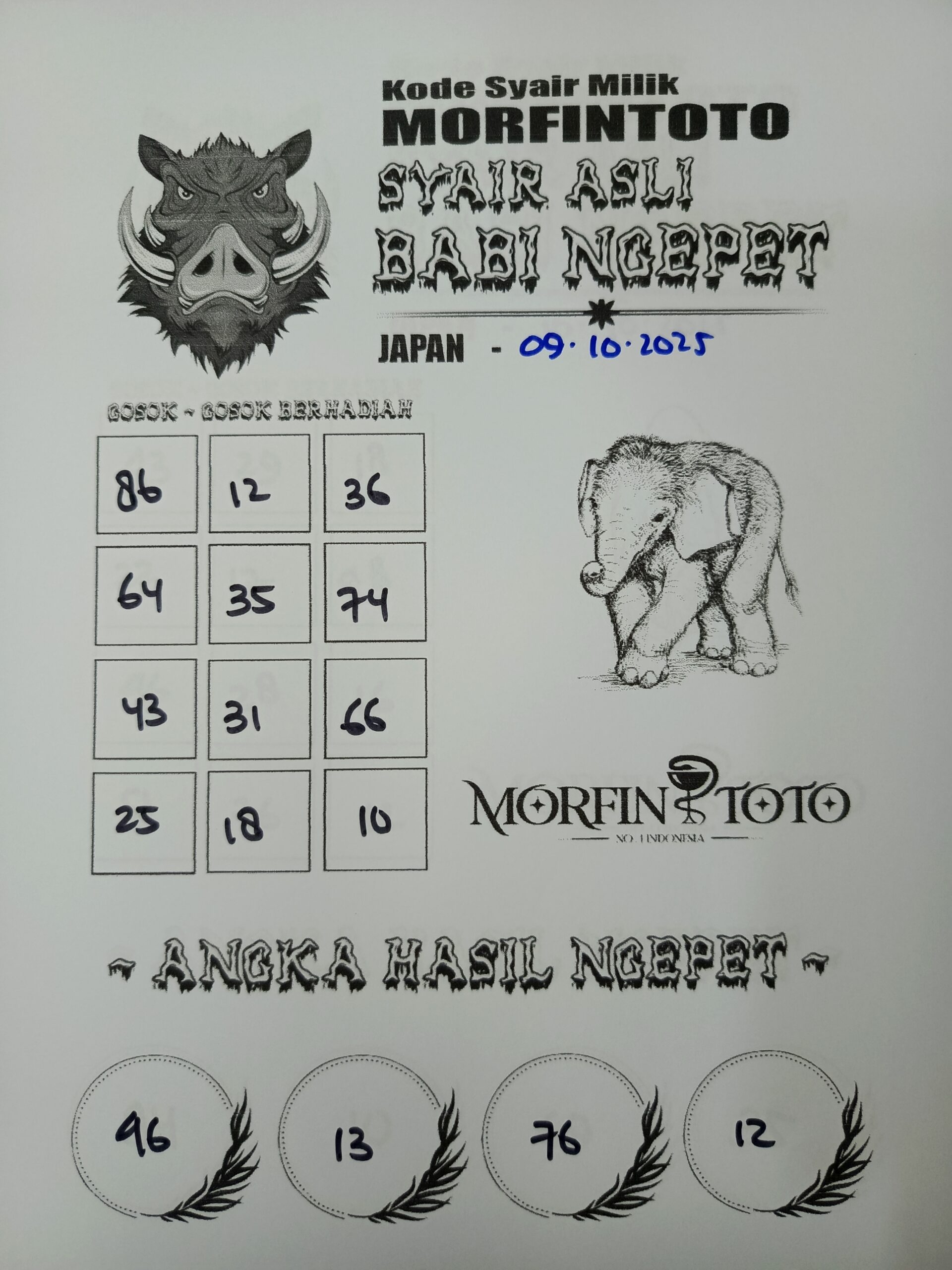 SYAIR TOGEL BABI NGEPET JAPAN 09 OKTOBER 2025