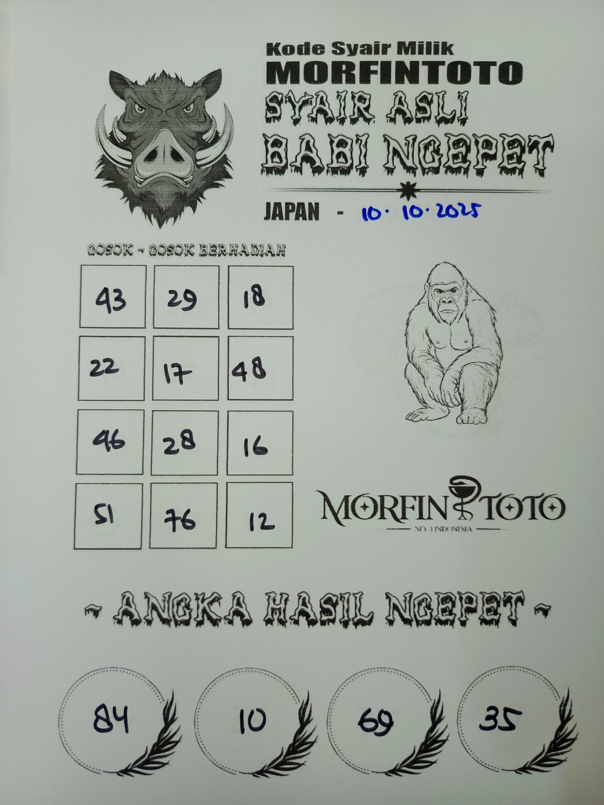 SYAIR TOGEL BABI NGEPET JAPAN 10 OKTOBER 2025