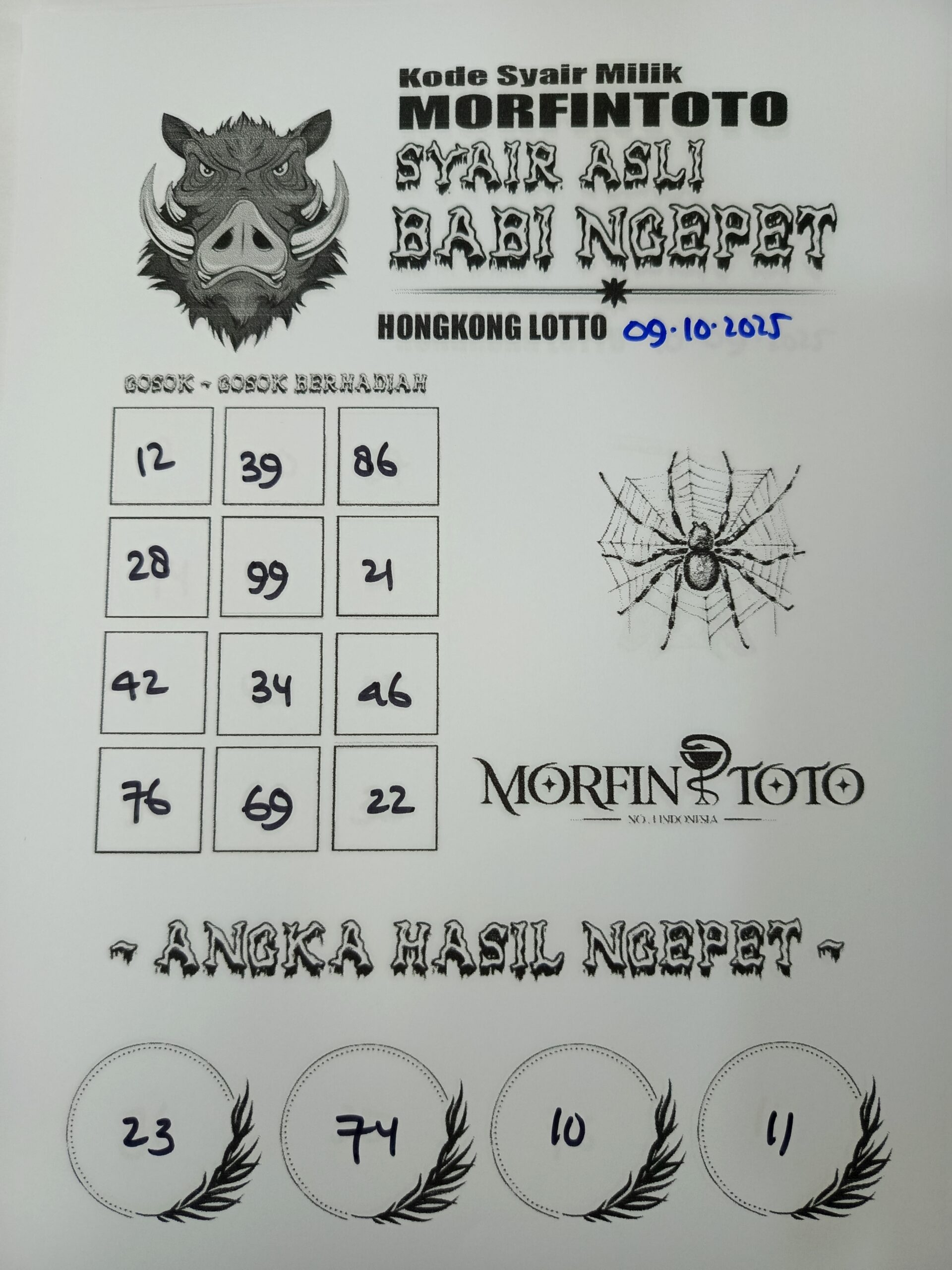 SYAIR TOGEL BABI NGEPET HONGKONG LOTTO 09 OKTOBER 2025