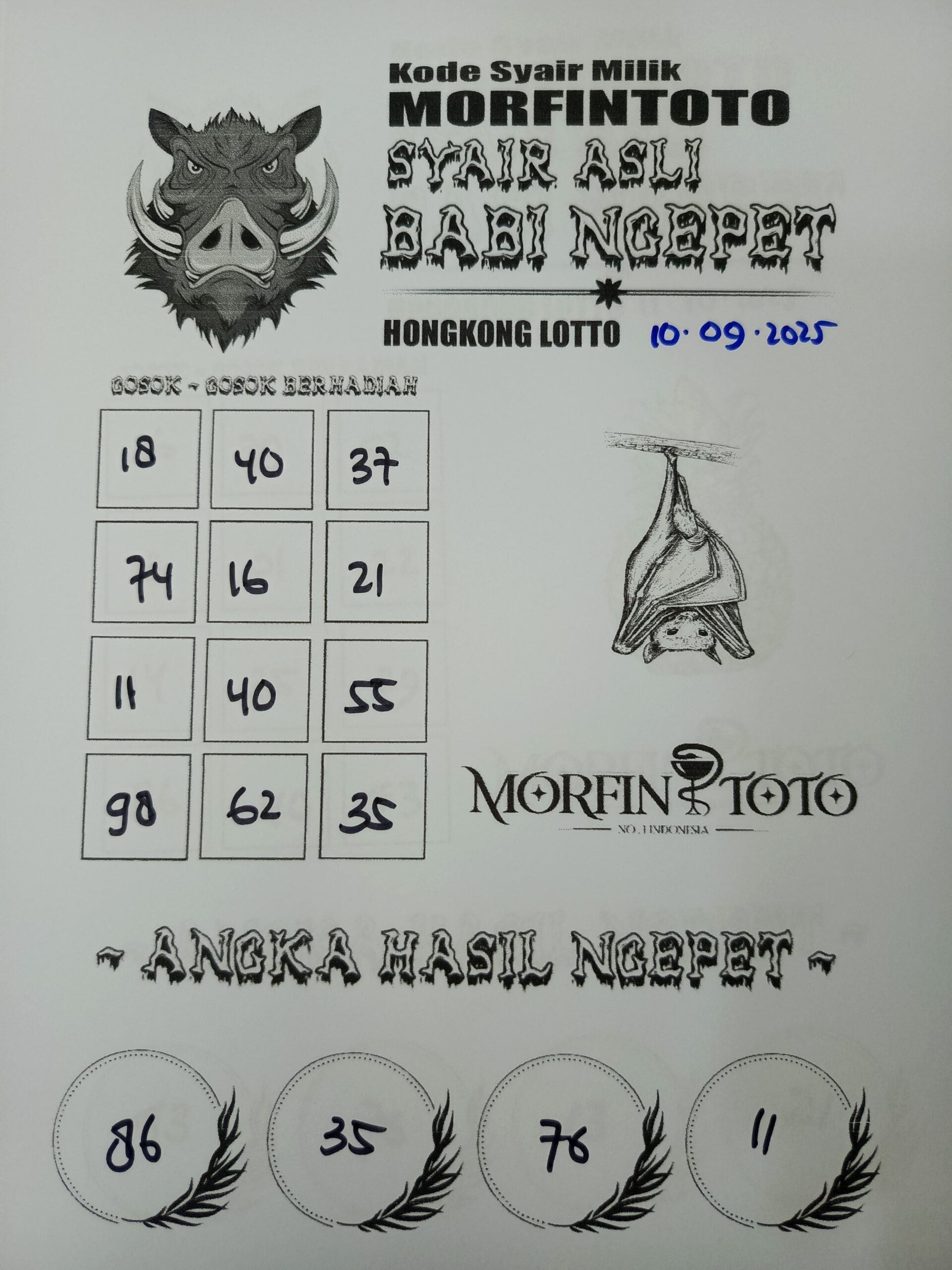 SYAIR TOGEL BABI NGEPET HONGKONG LOTTO 10 OKTOBER 2025