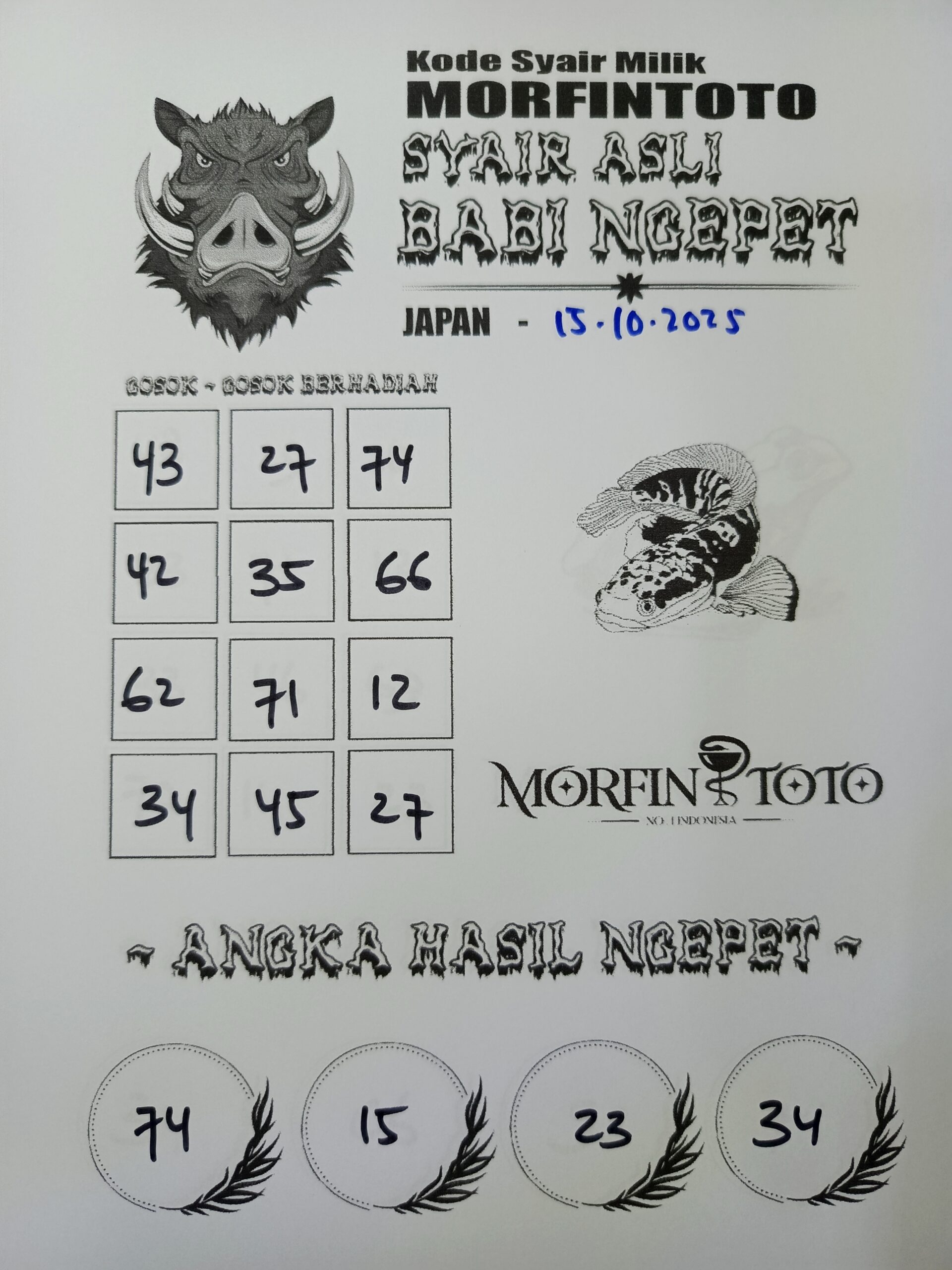 SYAIR TOGEL BABI NGEPET JAPAN  15 OKTOBER 2025