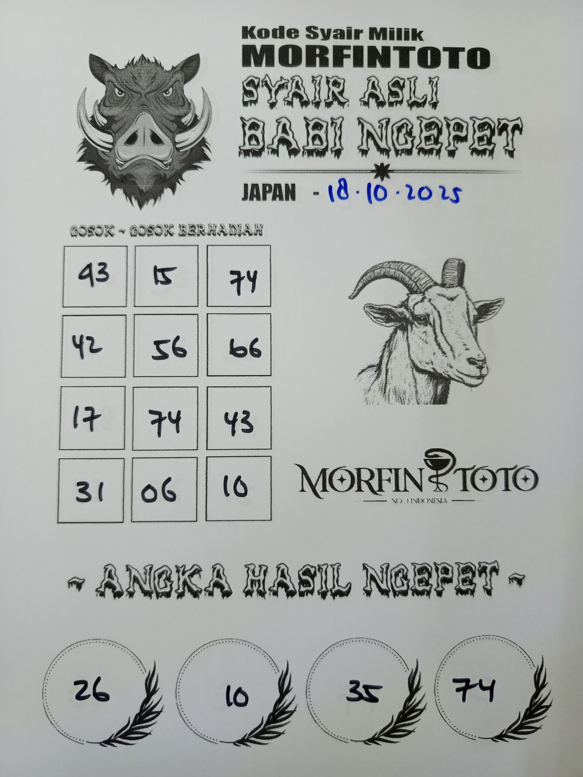 SYAIR TOGEL BABI NGEPET JAPAN 18 OKTOBER 2025