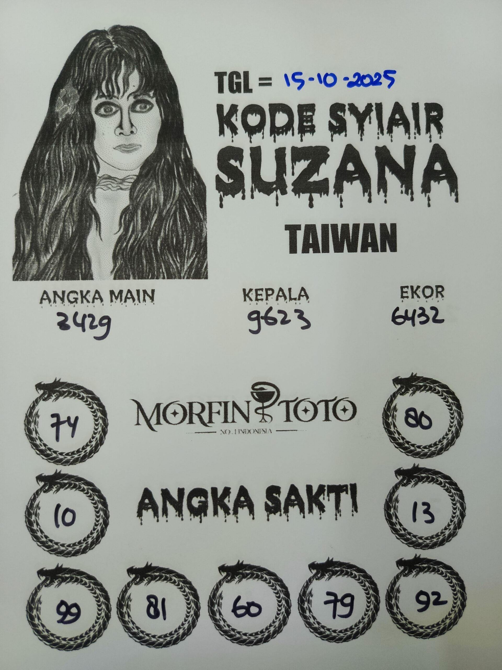 SYAIR TOGEL SUZANA  TAIWAN 15 OKTOBER 2025