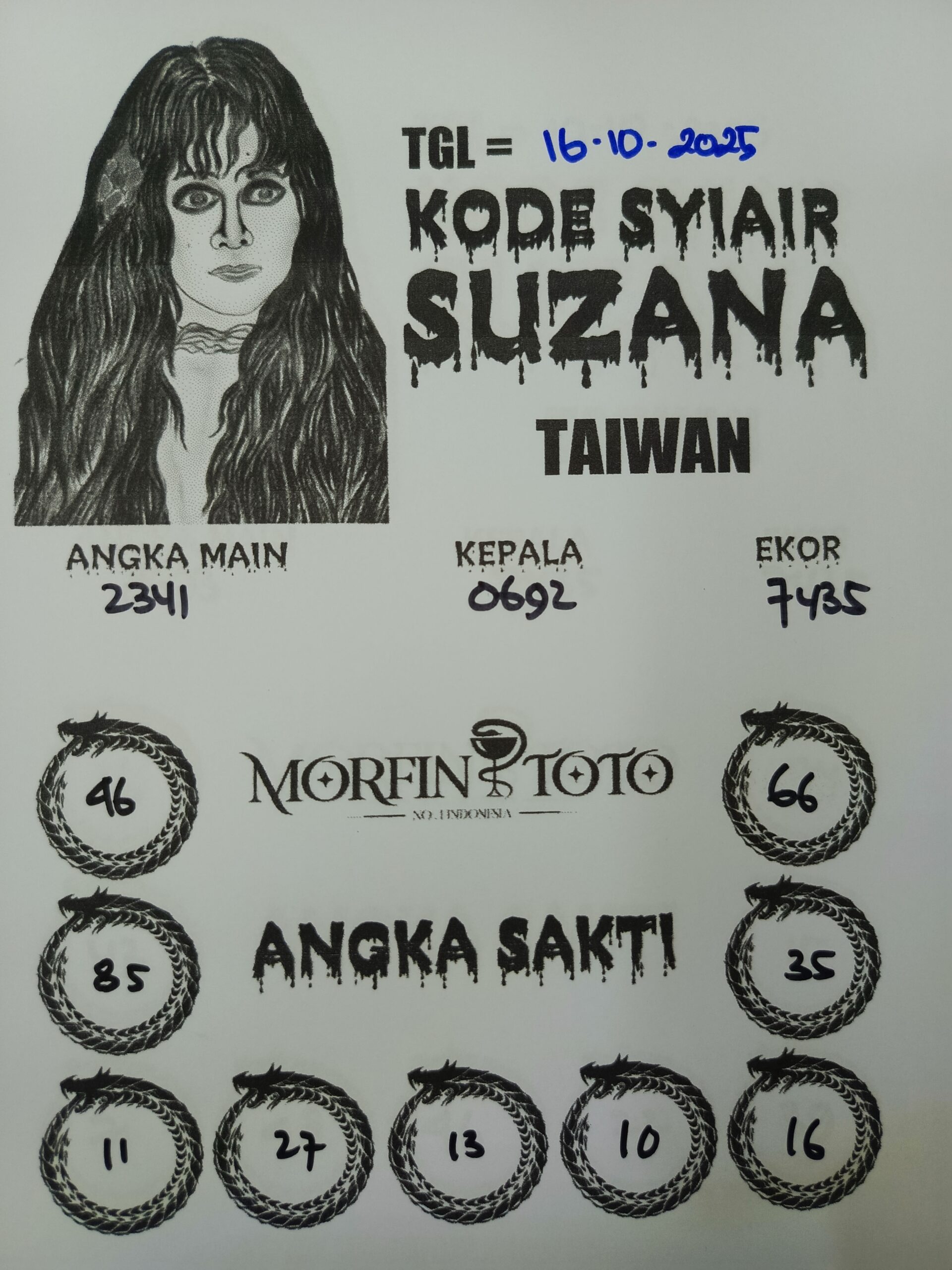 SYAIR TOGEL SUZANA  TAIWAN 16 OKTOBER 2025