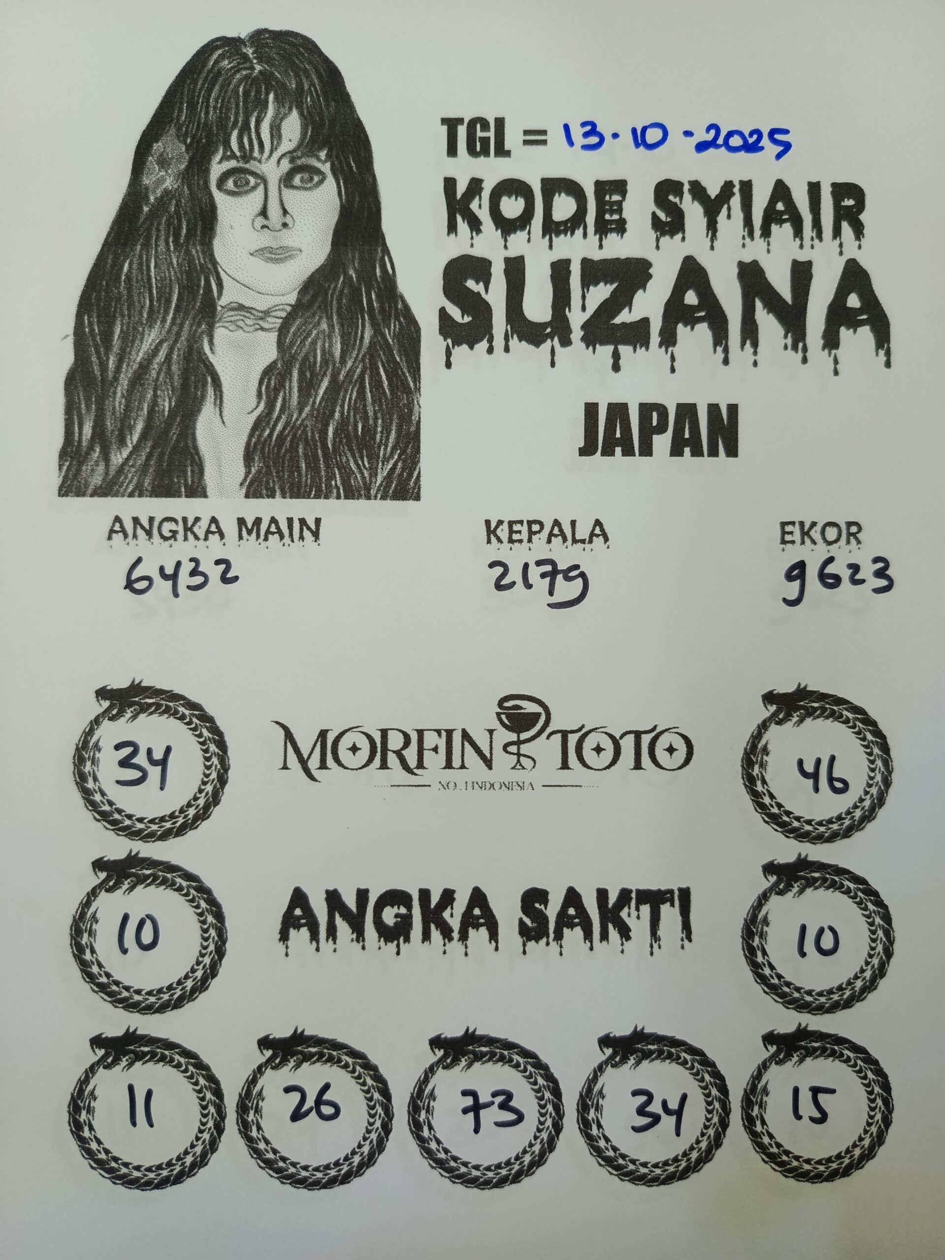 SYAIR TOGEL SUZANA  JAPAN  13 OKTOBER 2025
