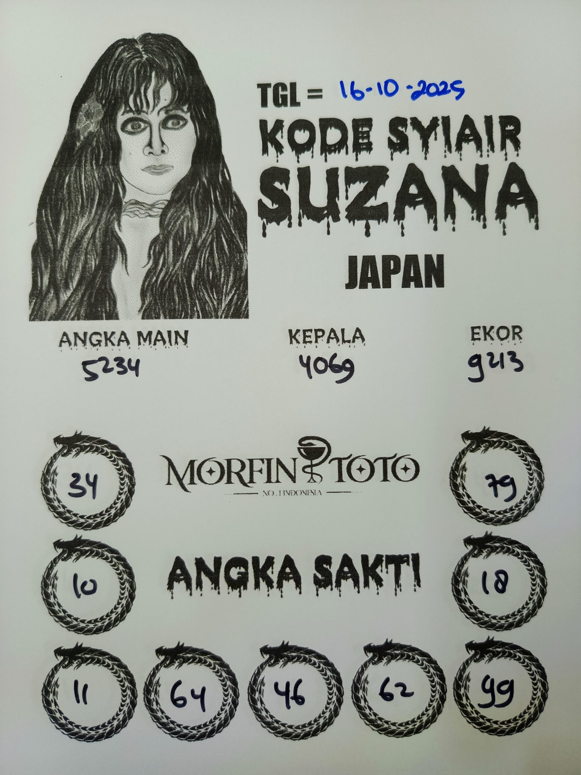 SYAIR TOGEL SUZANA  JAPAN  16 OKTOBER 2025
