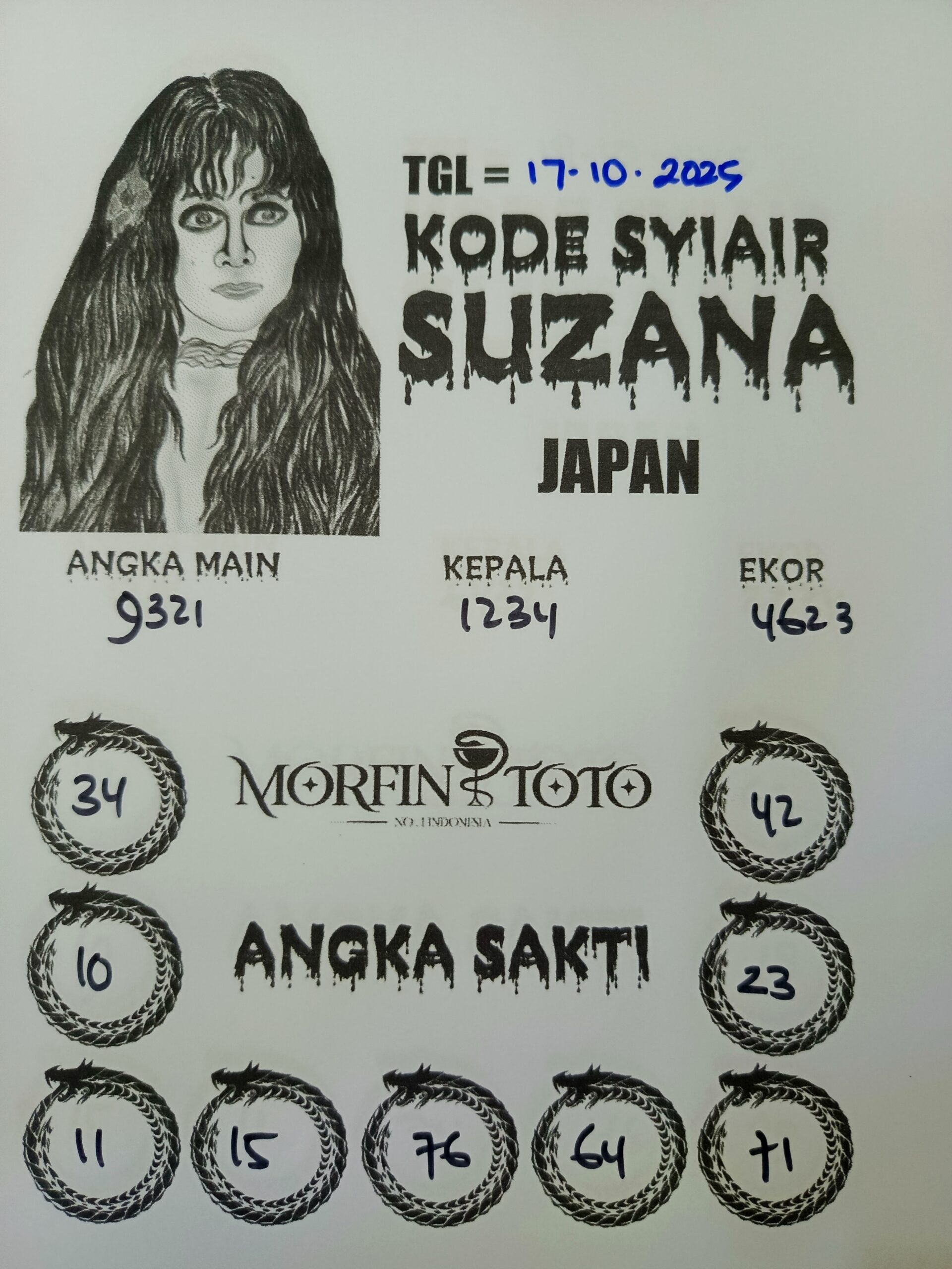SYAIR TOGEL SUZANA  JAPAN  17 OKTOBER 2025