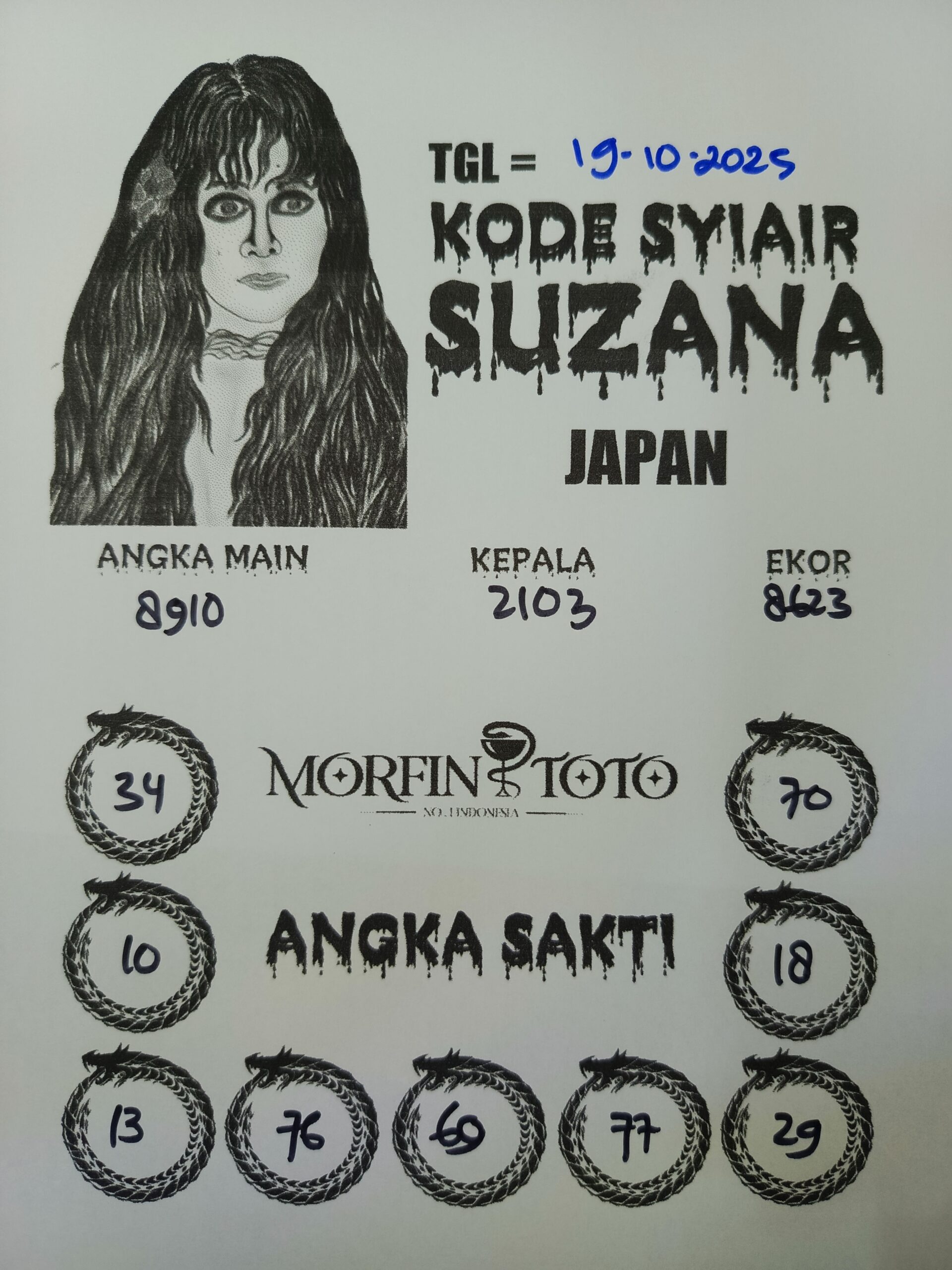 SYAIR TOGEL SUZANA  JAPAN  19 OKTOBER 2025