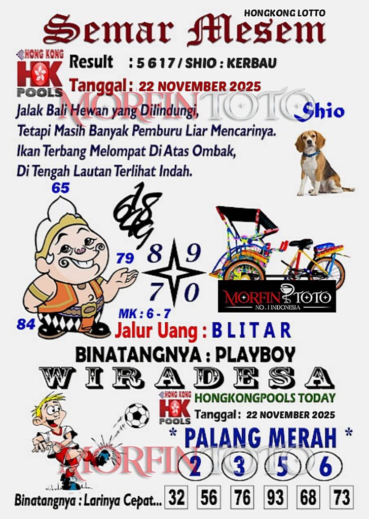  SYAIR TOGEL SEMAR MESEM  HONGKONG LOTTO  22 NOVEMBER 2025