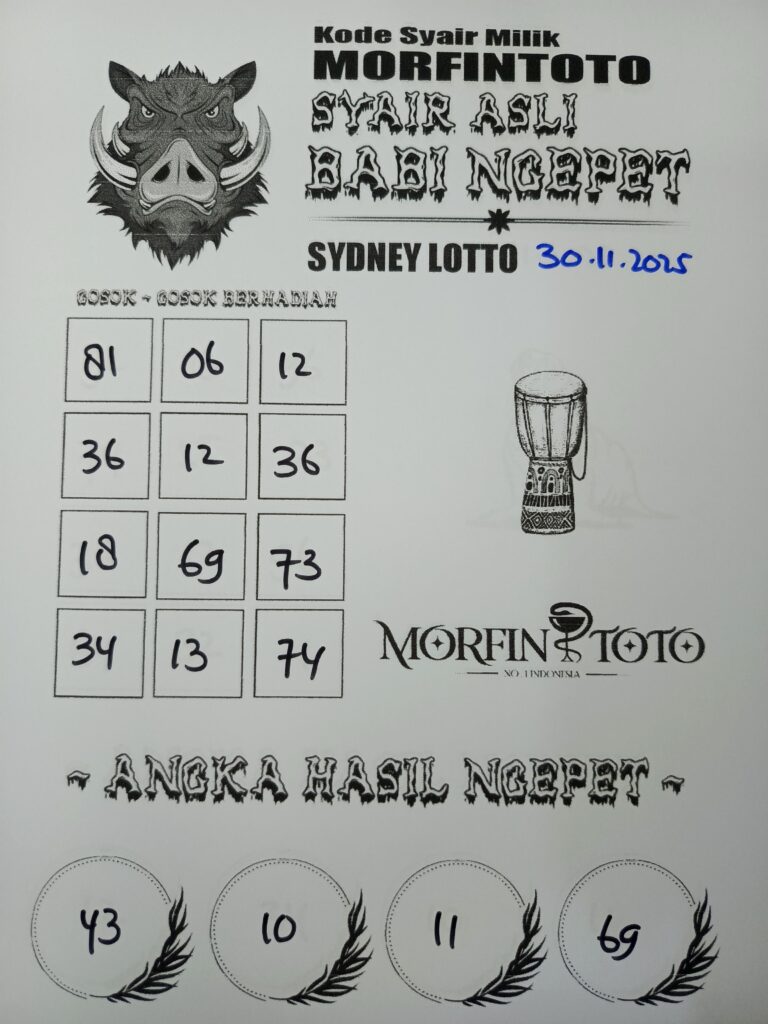 SYAIR TOGEL BABI NGEPET SYDNEY LOTTO 30 NOVEMBER 2025