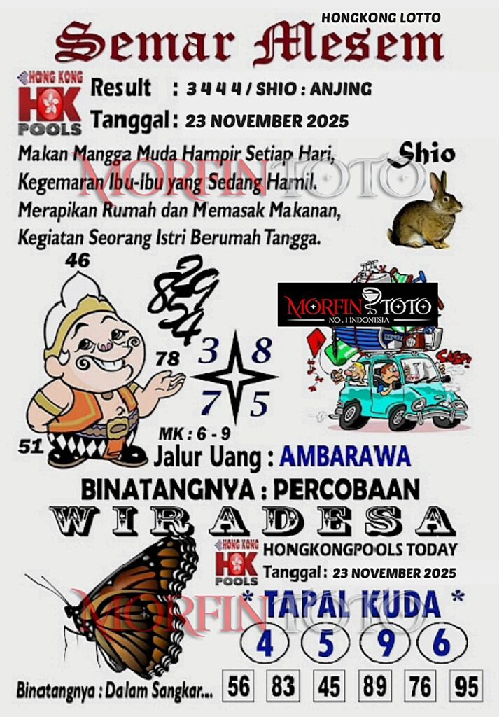 SYAIR TOGEL SEMAR MESEM  HONGKONG LOTTO 23 NOVEMBER 2025