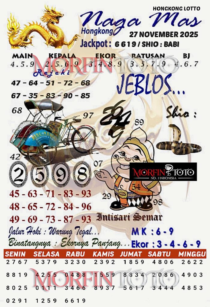 SYAIR TOGEL NAGA MAS HONGKONG LOTTO   27 NOVEMBER 2025