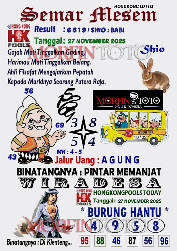 SYAIR TOGEL SEMAR MESEM   HONGKONG LOTTO   27  NOVEMBER 2025