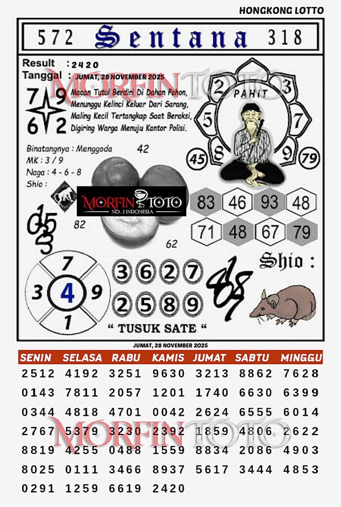 SYAIR TOGEL SENTANA HONGKONG LOTTO 28 NOVEMBER 2025