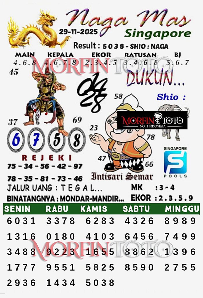 SYAIR TOGEL NAGA MAS SINGAPORE POOLS 29 NOVEMBER 2025