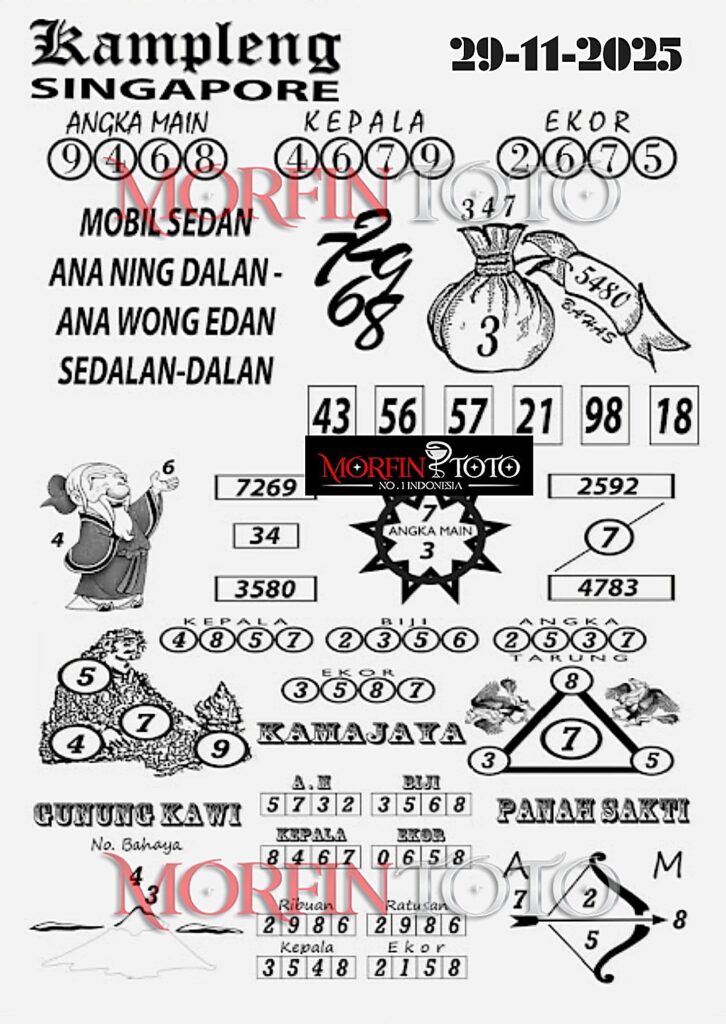 SYAIR TOGEL KAMPLENG SINGAPORE POOLS 29 NOVEMBERR 2025