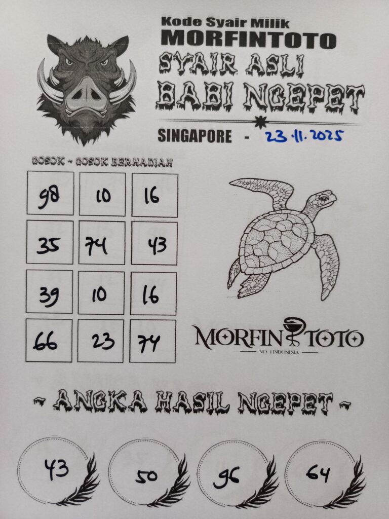 SYAIR TOGEL BABI NGEPET SINGAPORE 23 NOVEMBER 2025