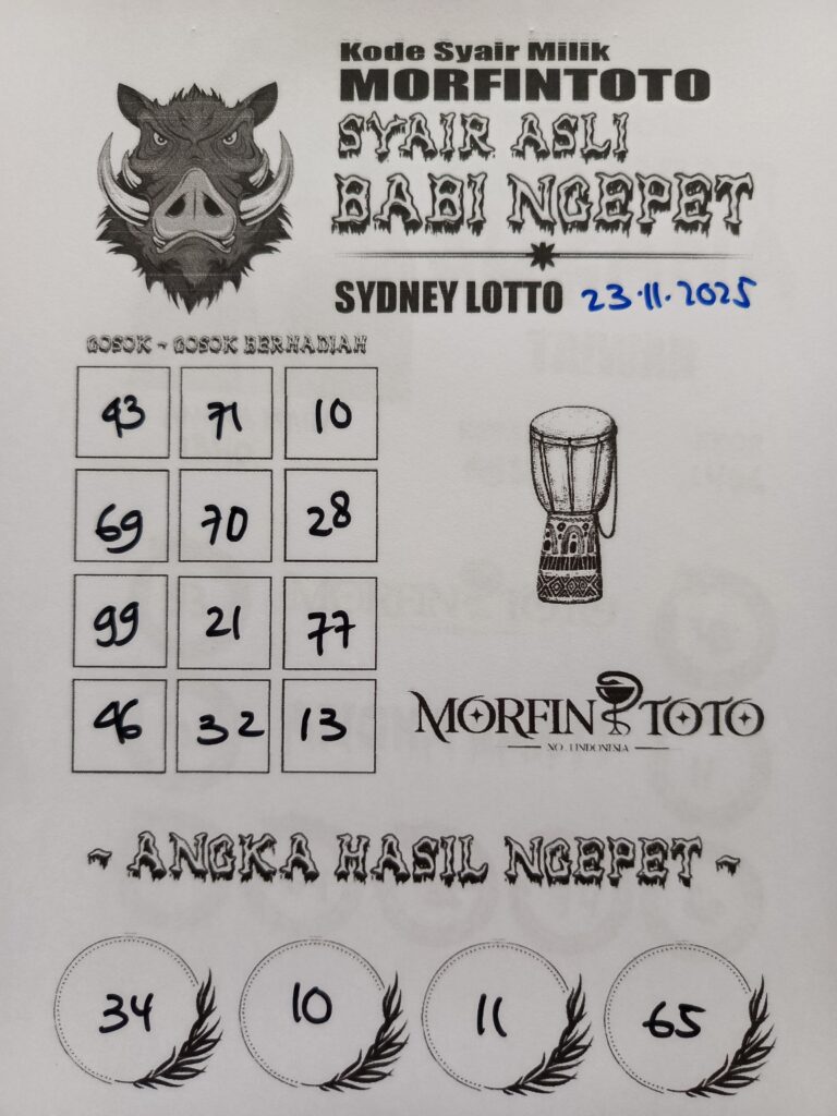 SYAIR TOGEL BABI NGEPET SYDNEY 23 NOVEMBER 2025