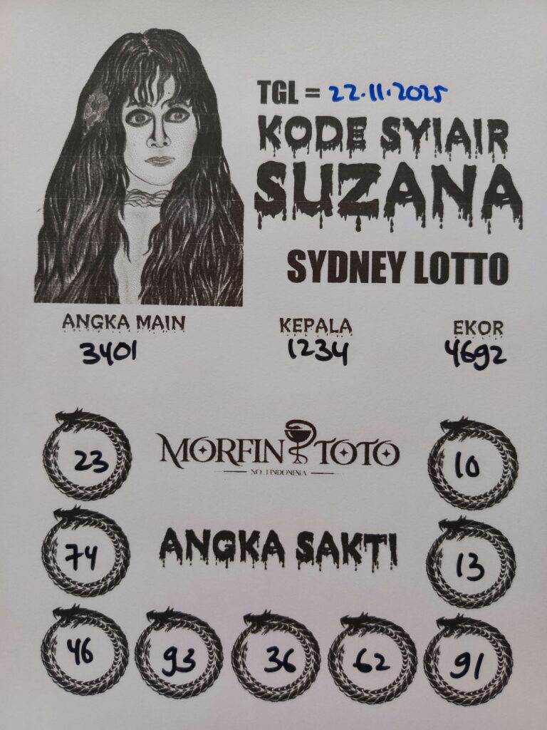 SYAIR TOGEL SUZANA  SYDNEY LOTTO  22 NOVEMBER 2025