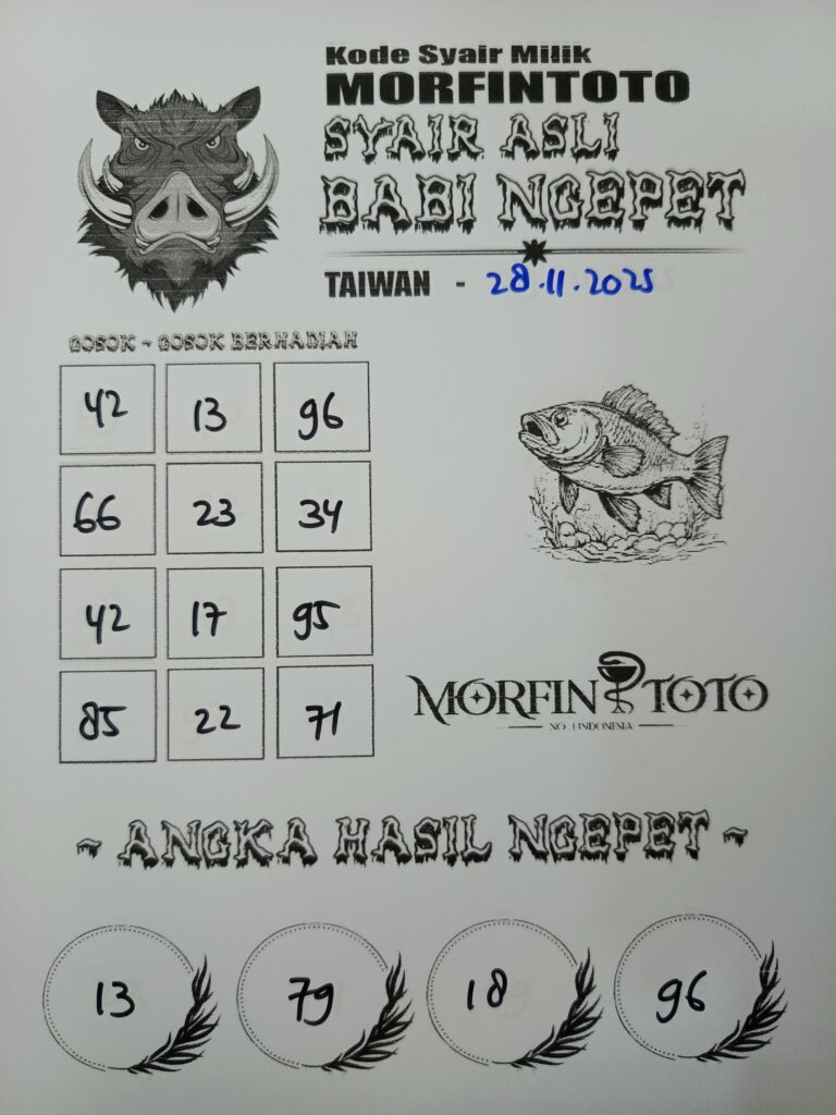 SYAIR TOGEL BABI NGEPET  TAIWAN  28 OKTOBER 2025