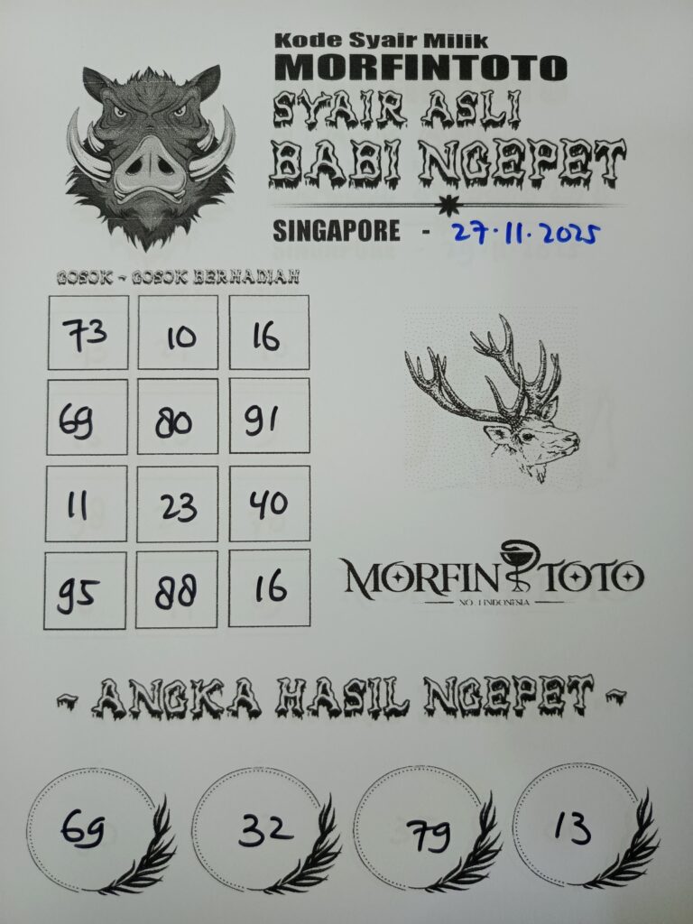 SYAIR TOGEL BABI NGEPET SINGAPORE POOLS  27  NOVEMBER 2025