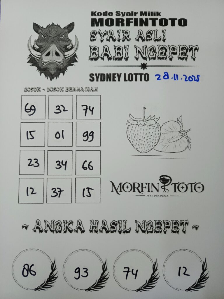 SYAIR TOGEL BABI NGEPET SYDNEY LOTTO 287 NOVEMBER 2025