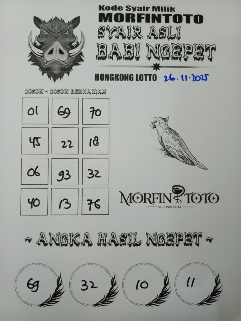 SYAIR TOGEL BABI NGEPET HONGKONG LOTTO 26 NOVEMBER 2025