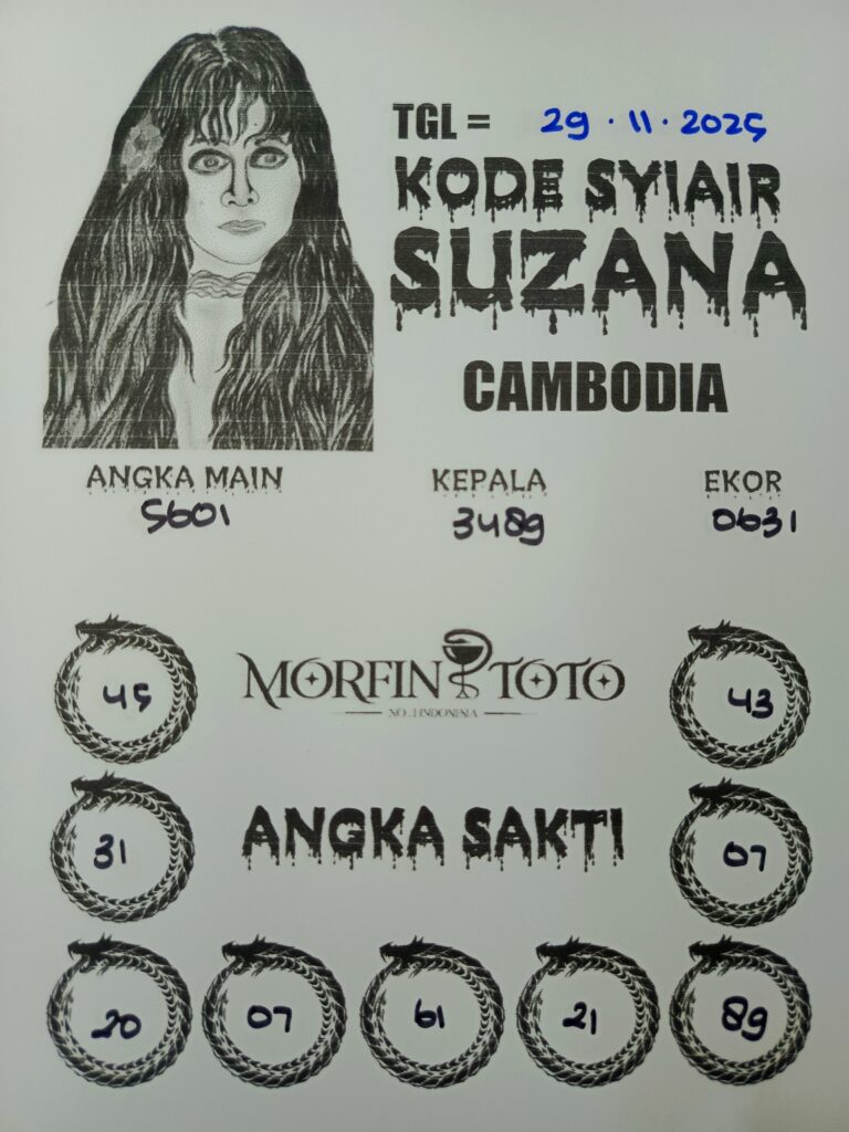 SYAIR TOGEL SUZANA  CAMBODIA  29 OKTOBER  2025