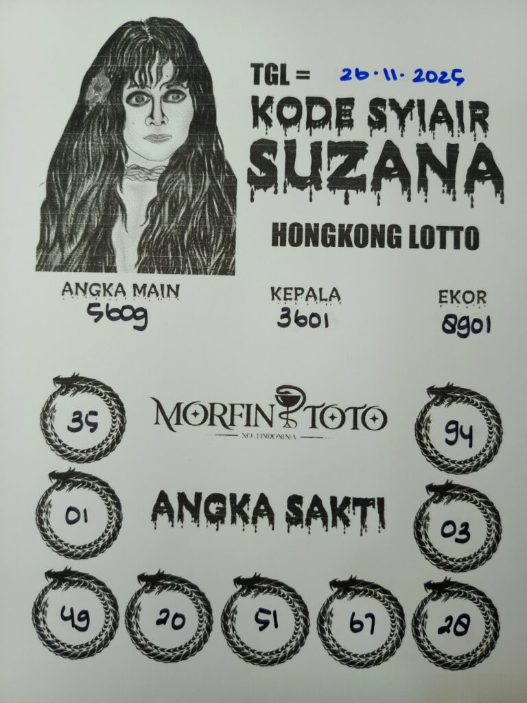 SYAIR TOGEL SUZANA  HONGKONG LOTTO 26 NOVEMBER 2025